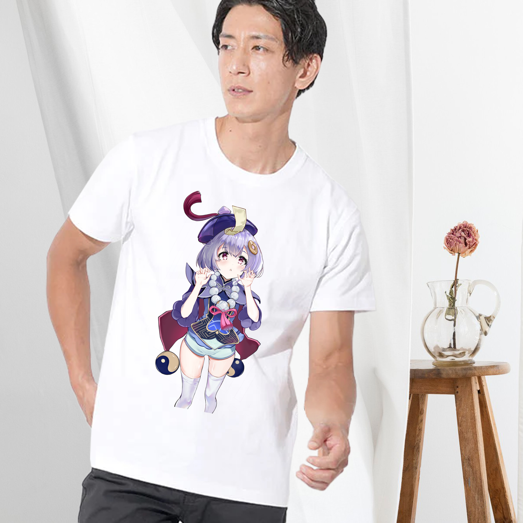 げんし神 七七 なな  genshin Nana 綿100％ メンズ半袖Tシャツ｜肌触りやわらか＆通気性