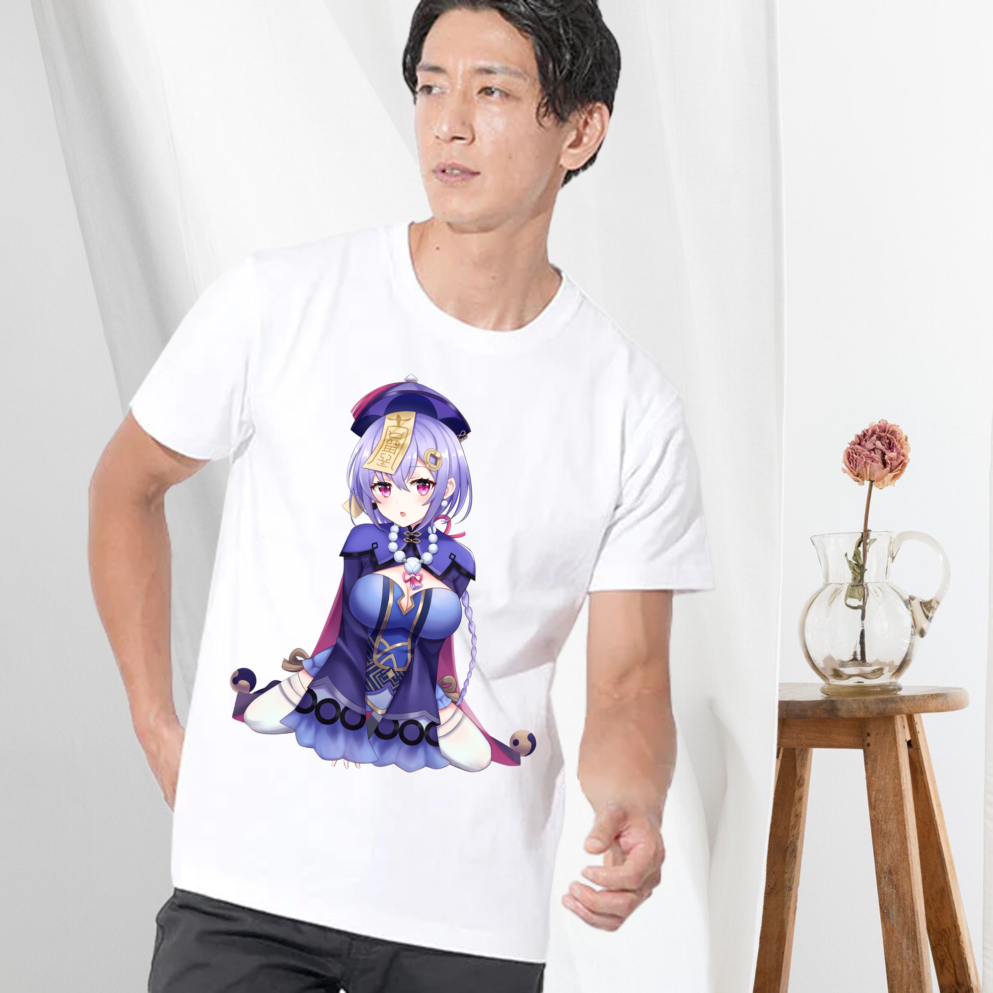 げんし神 七七 なな  genshin Nana 綿100％ メンズ半袖Tシャツ｜肌触りやわらか＆通気性