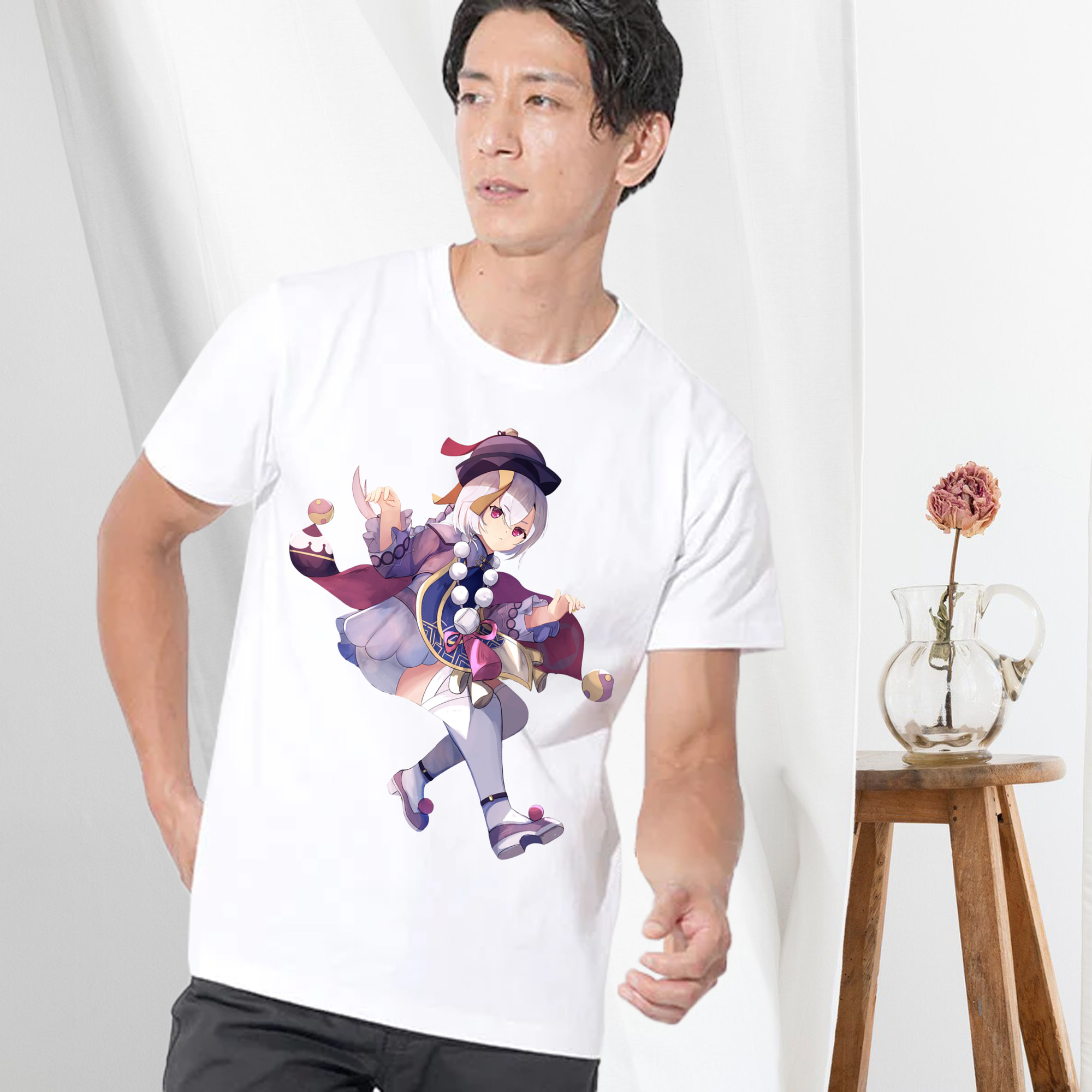 げんし神 七七 なな  genshin Nana 綿100％ メンズ半袖Tシャツ｜肌触りやわらか＆通気性