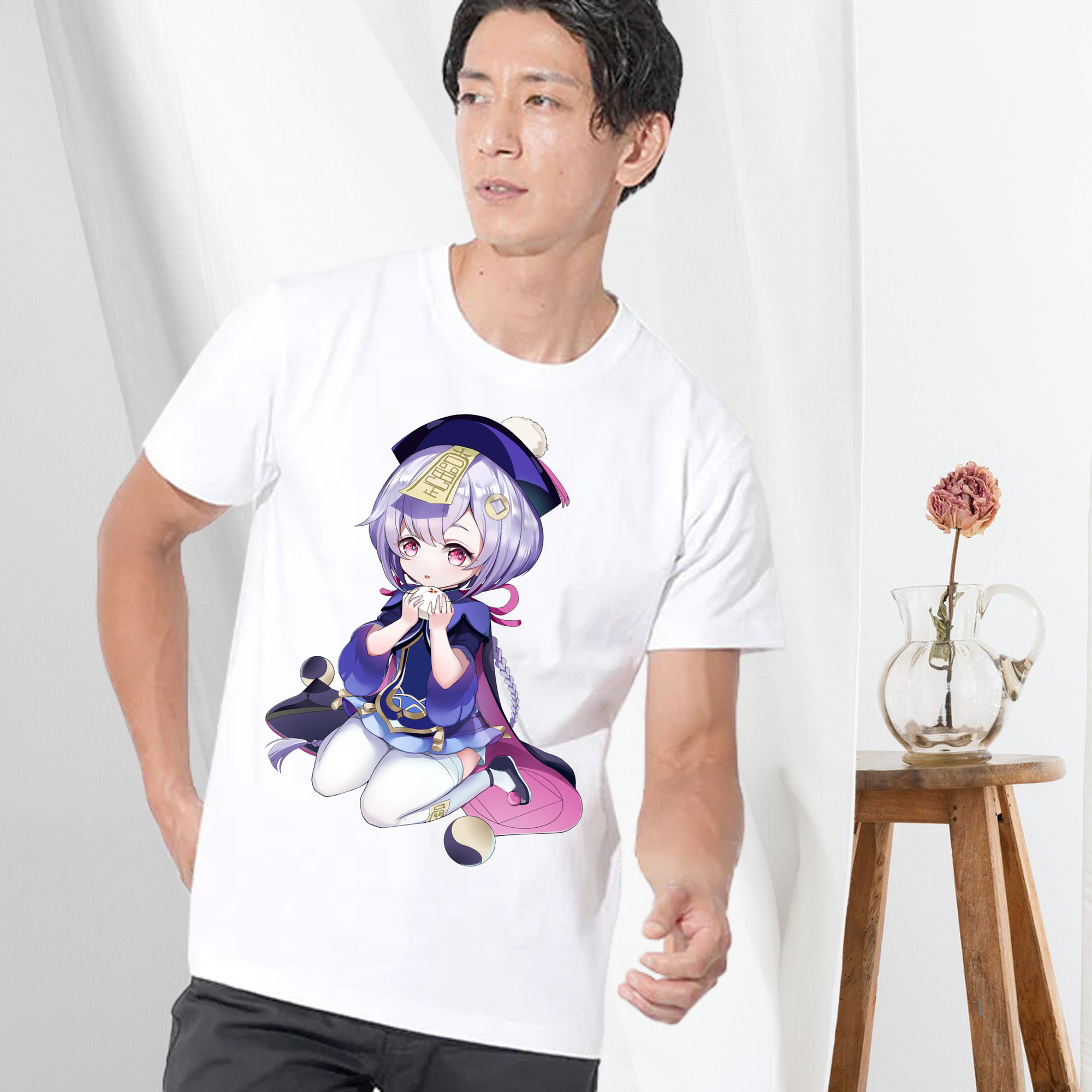 げんし神 七七 なな  genshin Nana 綿100％ メンズ半袖Tシャツ｜肌触りやわらか＆通気性