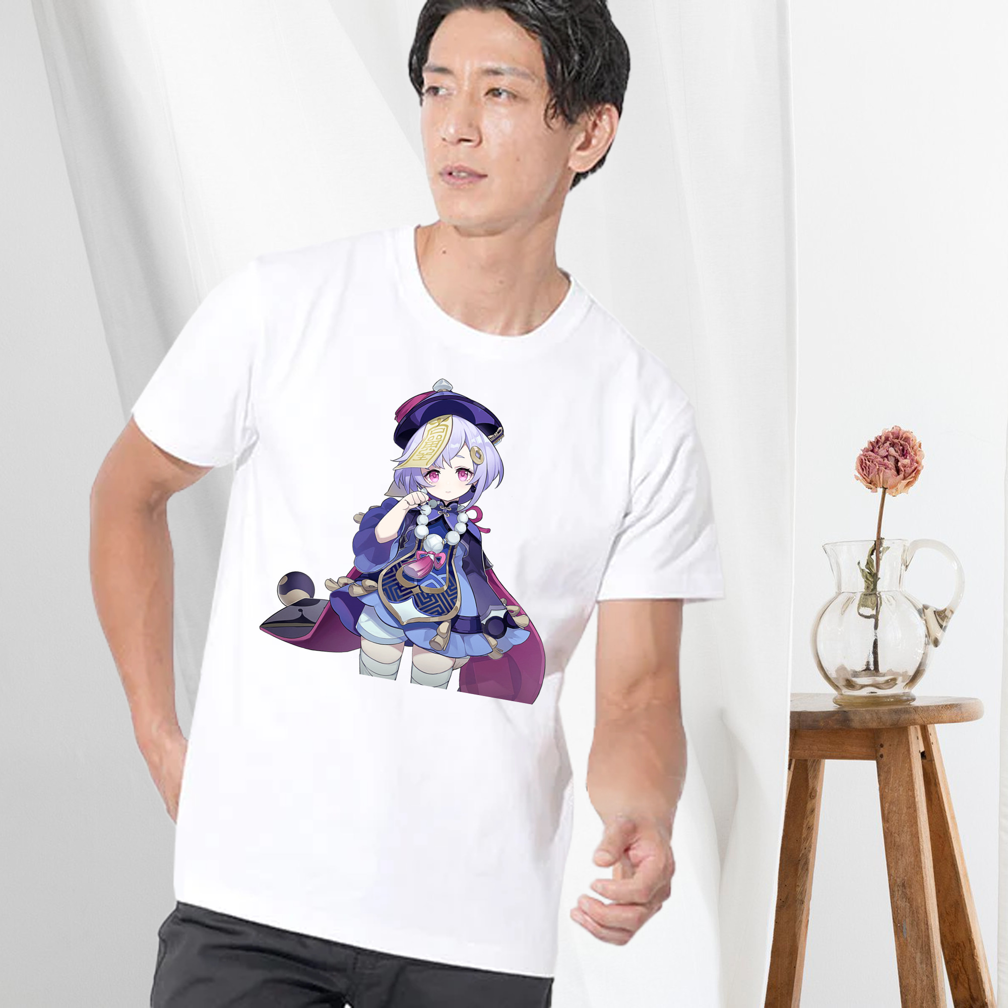 げんし神 七七 なな  genshin Nana 綿100％ メンズ半袖Tシャツ｜肌触りやわらか＆通気性