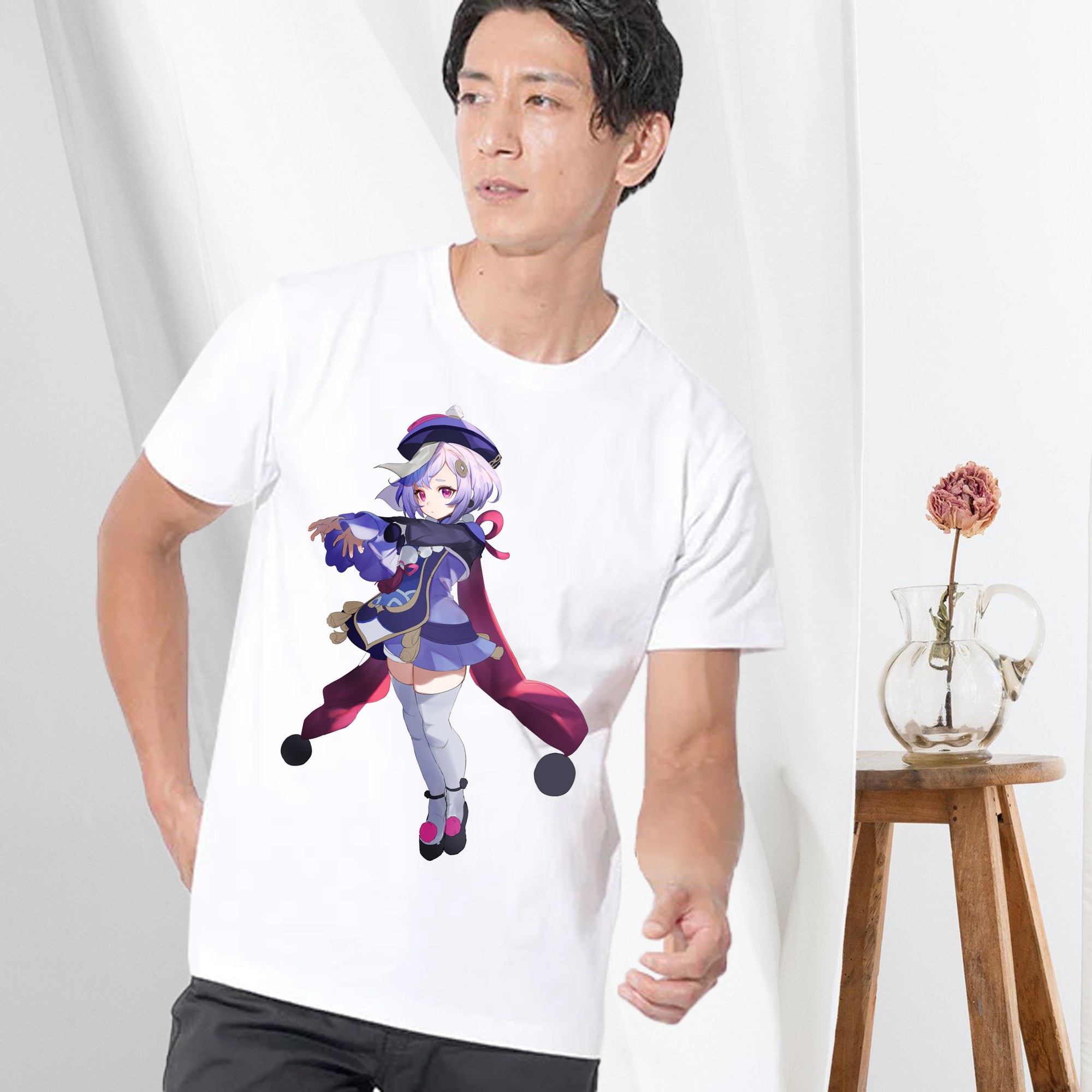 げんし神 七七 なな  genshin Nana 綿100％ メンズ半袖Tシャツ｜肌触りやわらか＆通気性