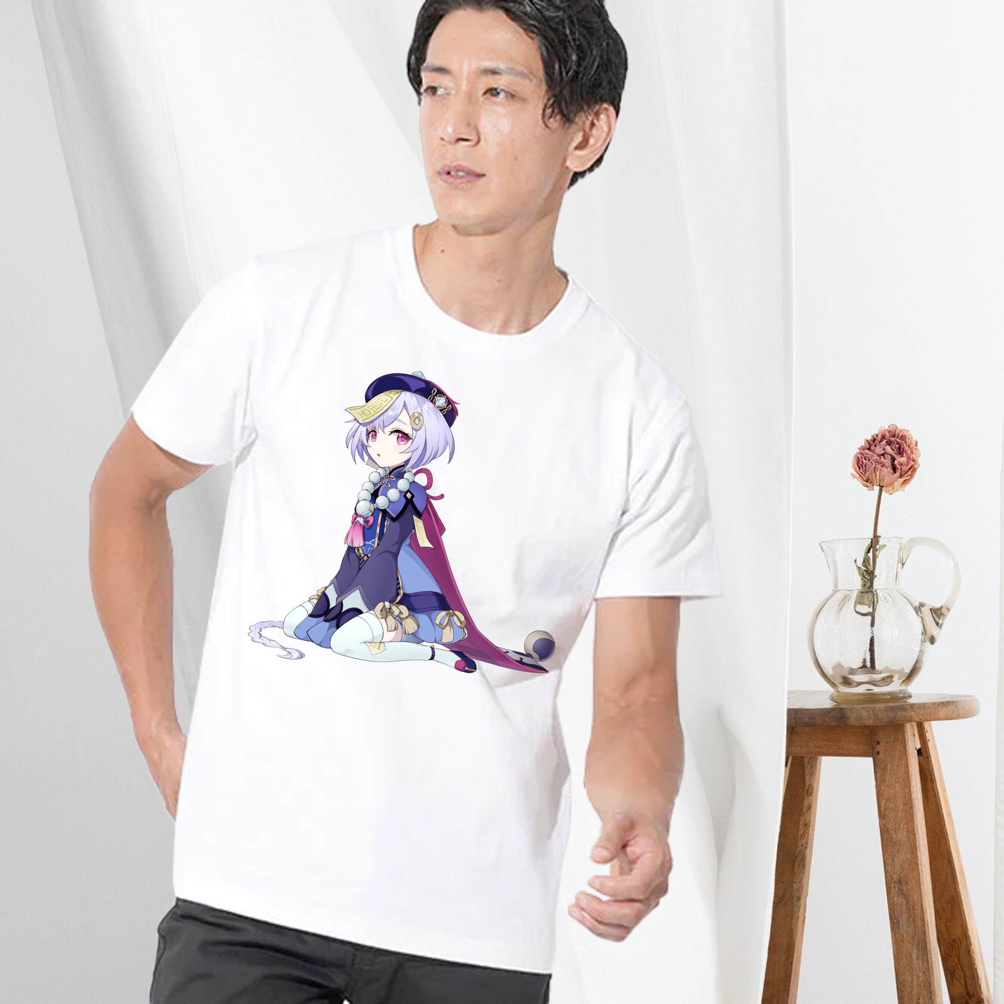 げんし神 七七 なな  genshin Nana 綿100％ メンズ半袖Tシャツ｜肌触りやわらか＆通気性