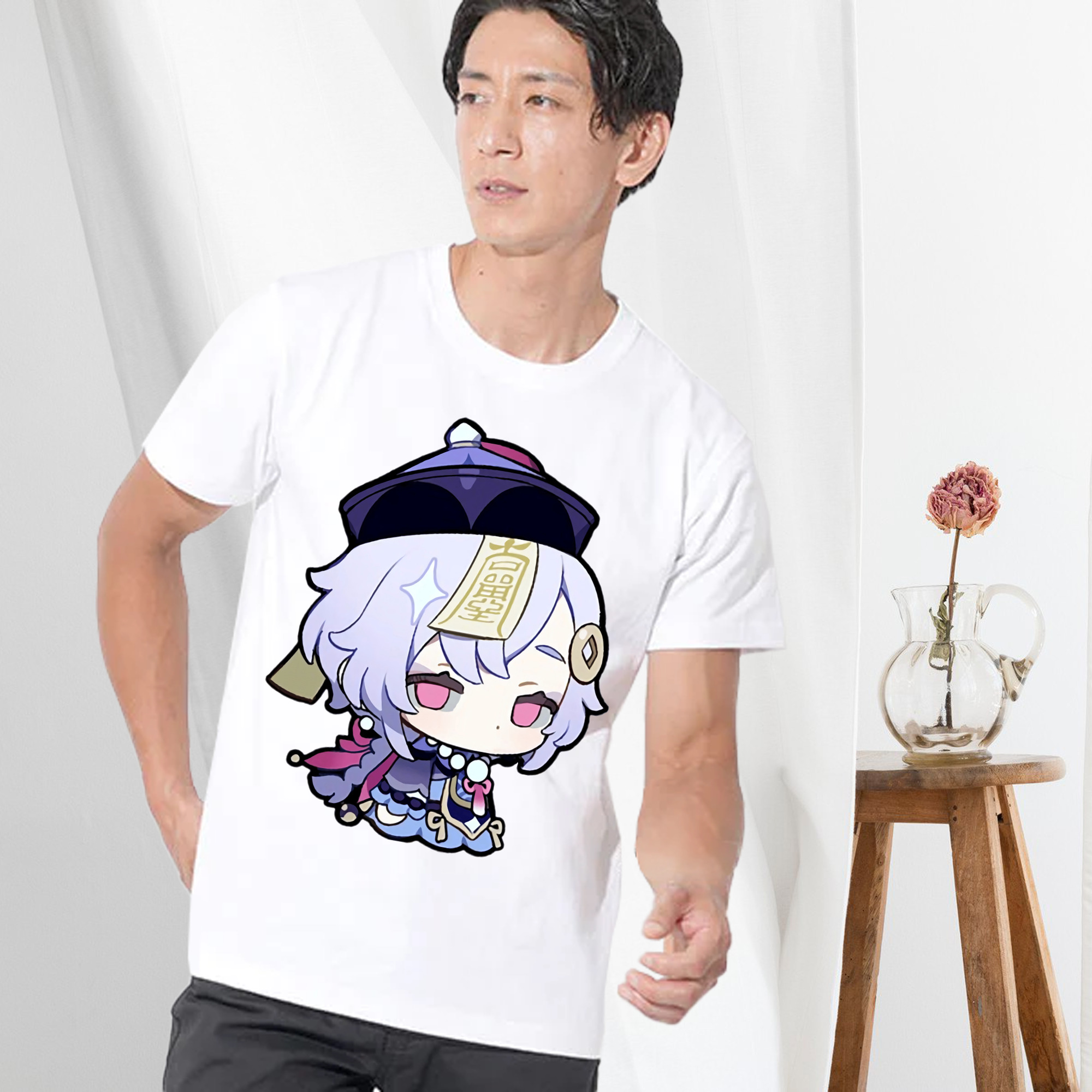 げんし神 七七 なな  genshin Nana 綿100％ メンズ半袖Tシャツ｜肌触りやわらか＆通気性