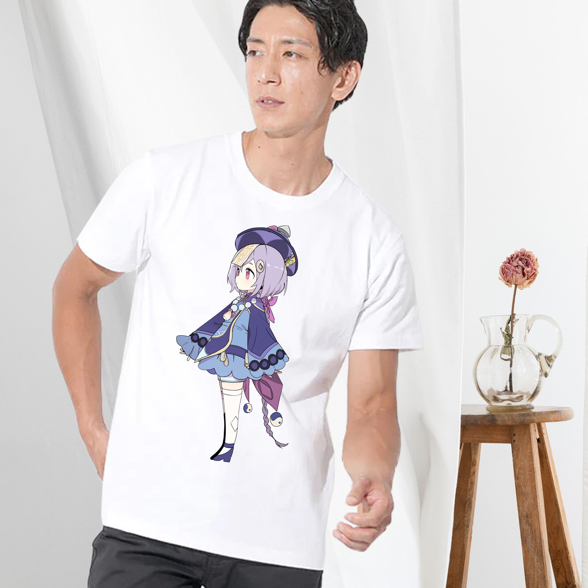 げんし神 七七 なな  genshin Nana 綿100％ メンズ半袖Tシャツ｜肌触りやわらか＆通気性