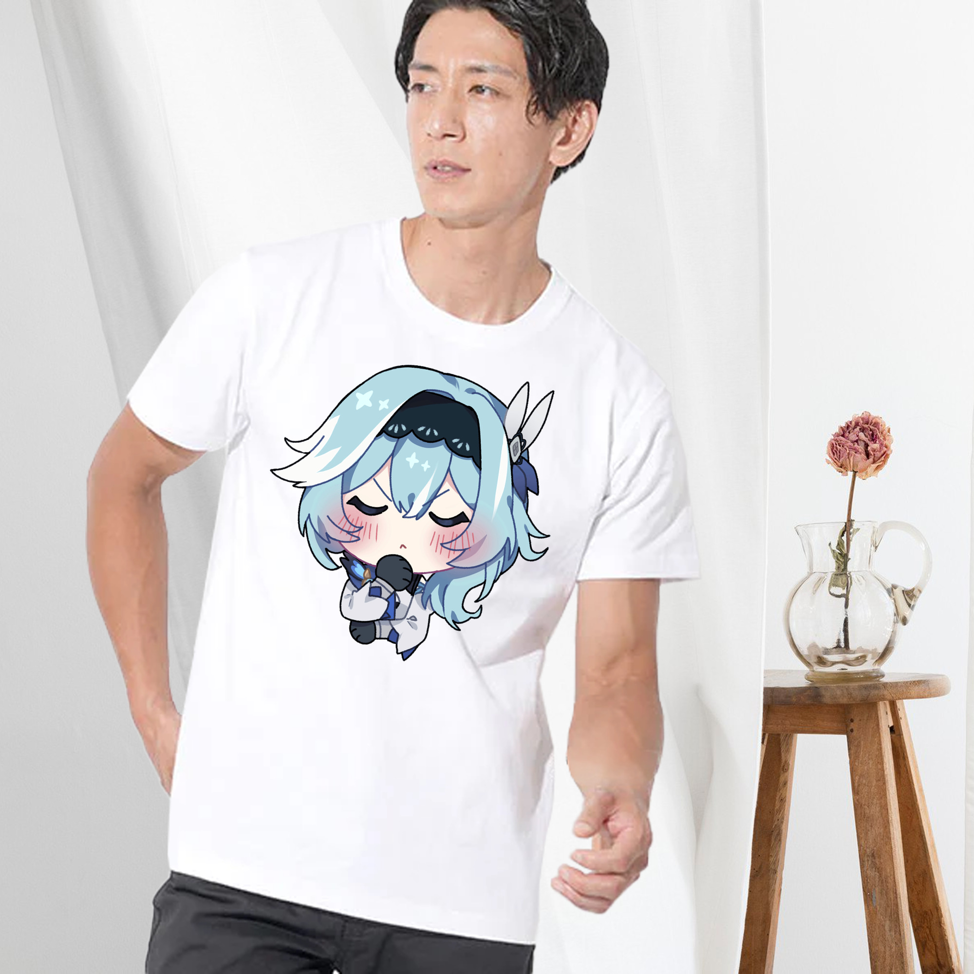 げんし神 优菈 ゆうら genshin Yūra 綿100％ メンズ半袖Tシャツ｜肌触りやわらか＆通気性