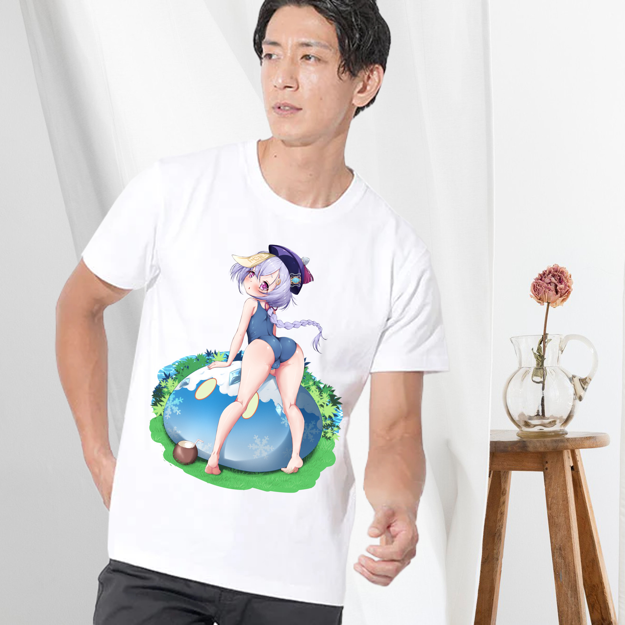 げんし神 七七 なな  genshin Nana 綿100％ メンズ半袖Tシャツ｜肌触りやわらか＆通気性
