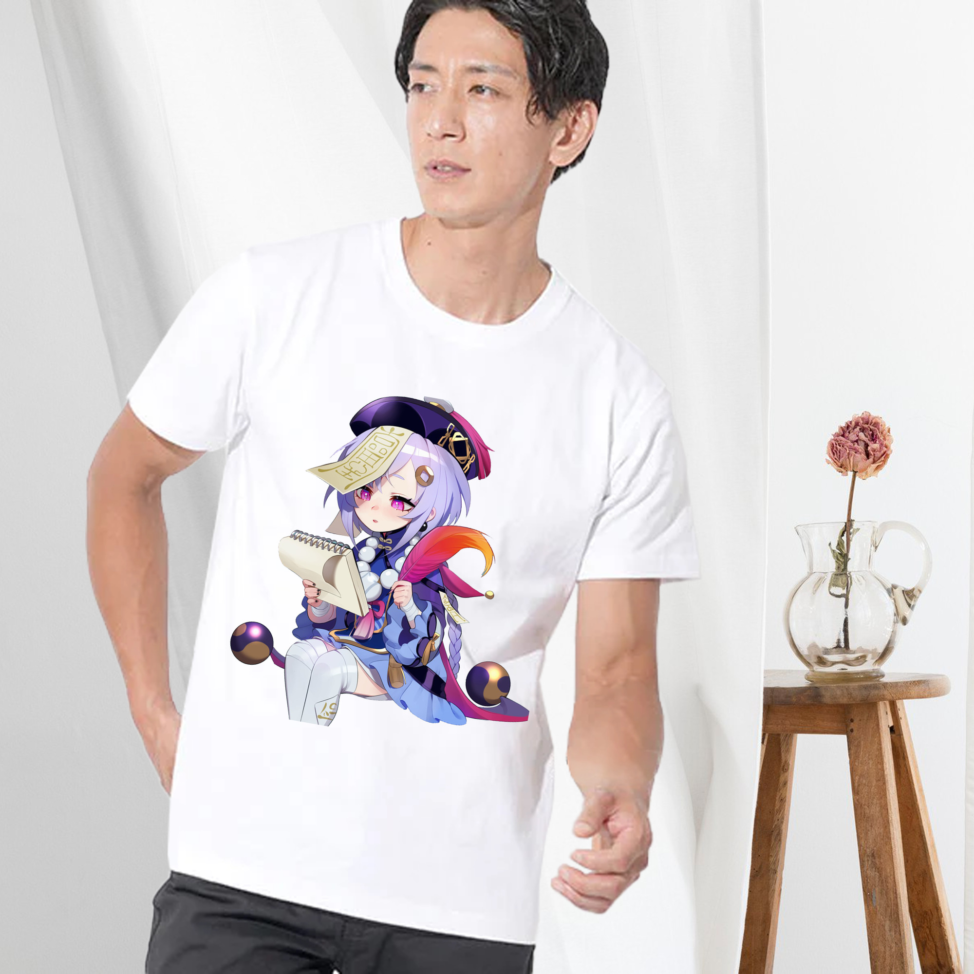 げんし神 七七 なな  genshin Nana 綿100％ メンズ半袖Tシャツ｜肌触りやわらか＆通気性