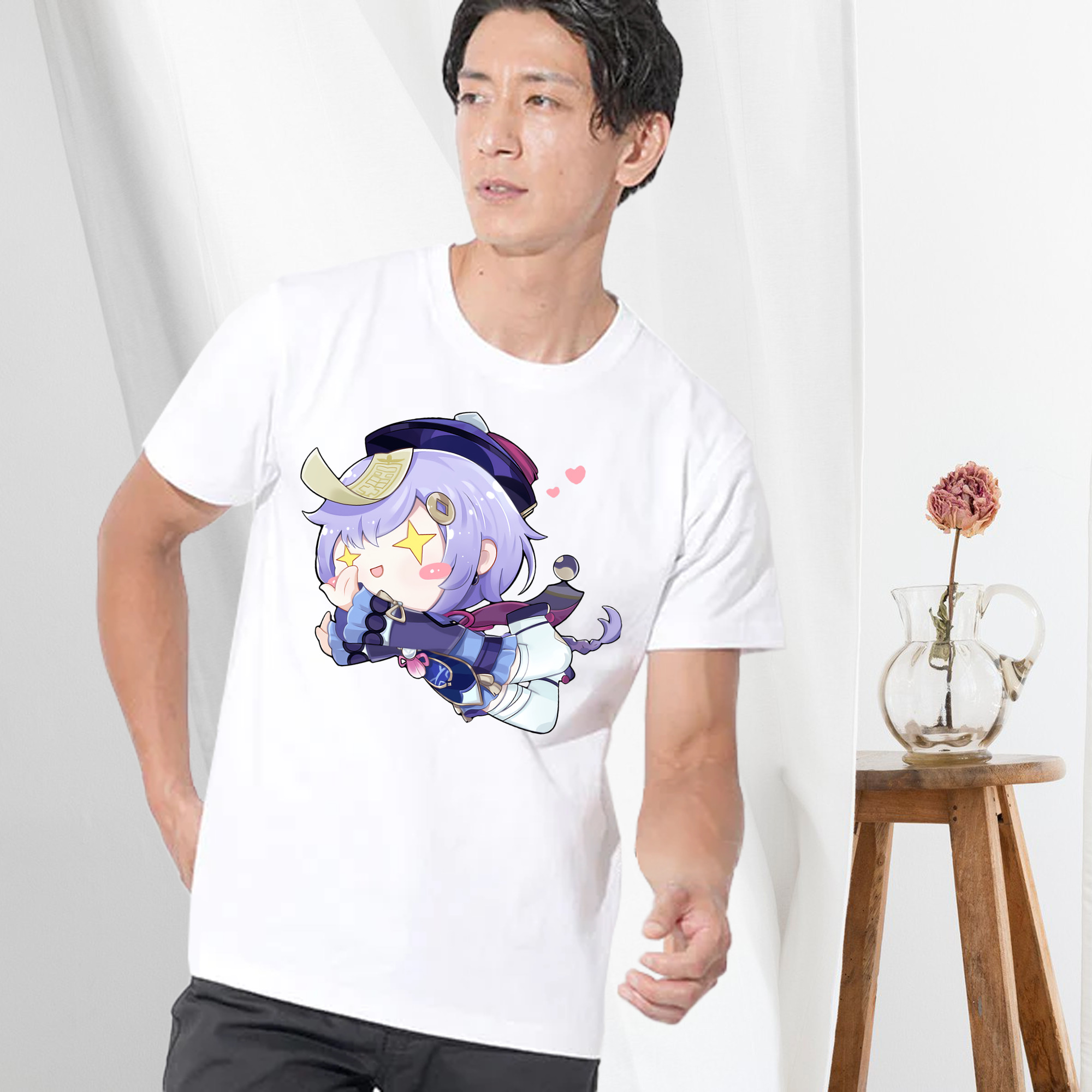 げんし神 七七 なな  genshin Nana 綿100％ メンズ半袖Tシャツ｜肌触りやわらか＆通気性
