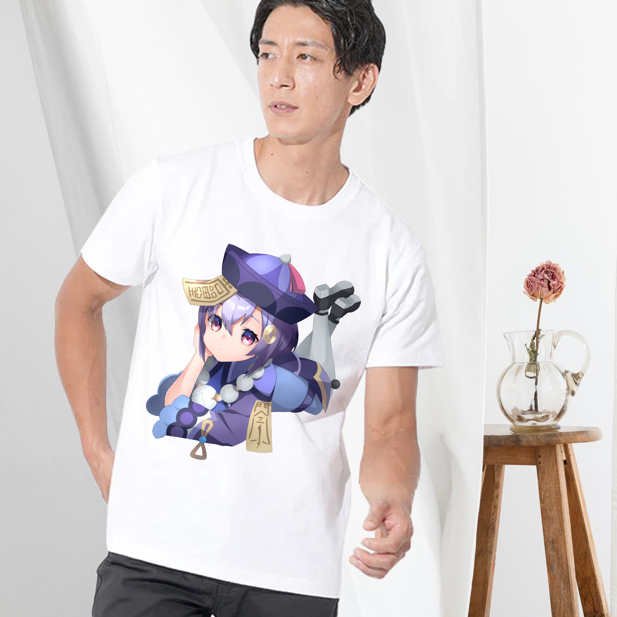 げんし神 七七 なな  genshin Nana 綿100％ メンズ半袖Tシャツ｜肌触りやわらか＆通気性