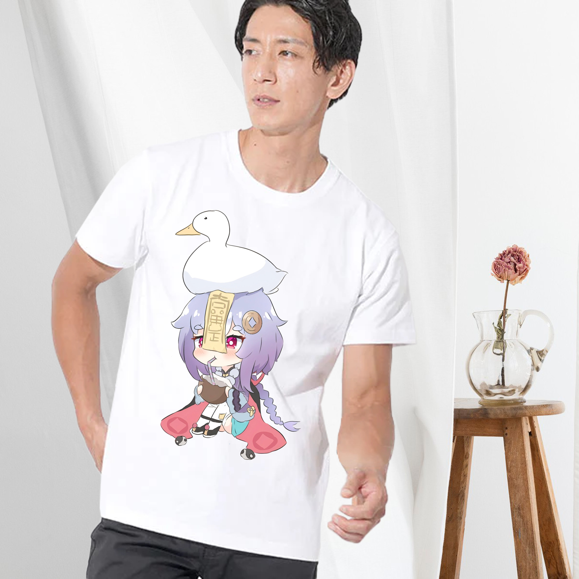 げんし神 七七 なな  genshin Nana 綿100％ メンズ半袖Tシャツ｜肌触りやわらか＆通気性