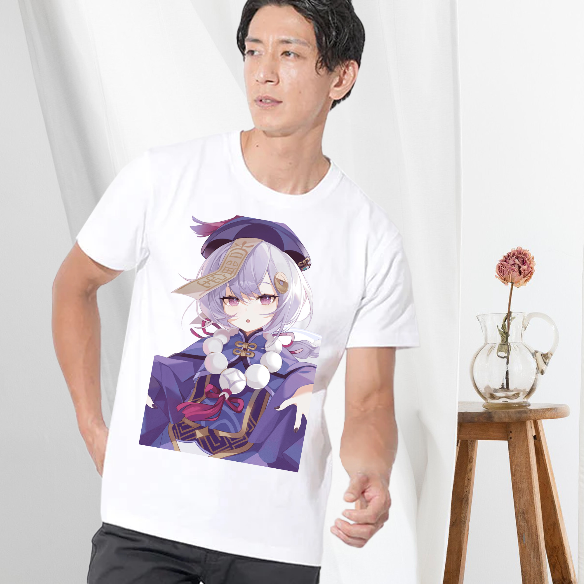 げんし神 七七 なな  genshin Nana 綿100％ メンズ半袖Tシャツ｜肌触りやわらか＆通気性
