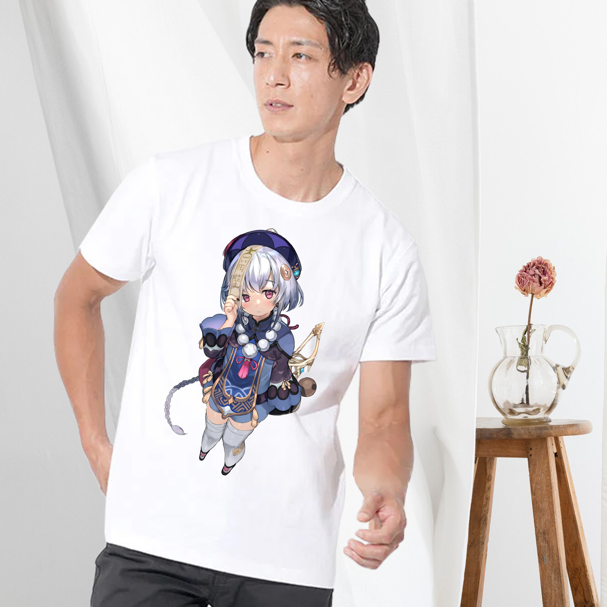 げんし神 七七 なな  genshin Nana 綿100％ メンズ半袖Tシャツ｜肌触りやわらか＆通気性
