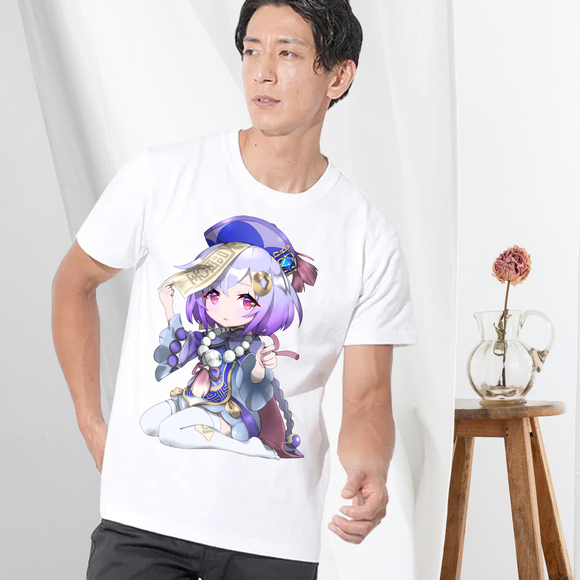 げんし神 七七 なな  genshin Nana 綿100％ メンズ半袖Tシャツ｜肌触りやわらか＆通気性
