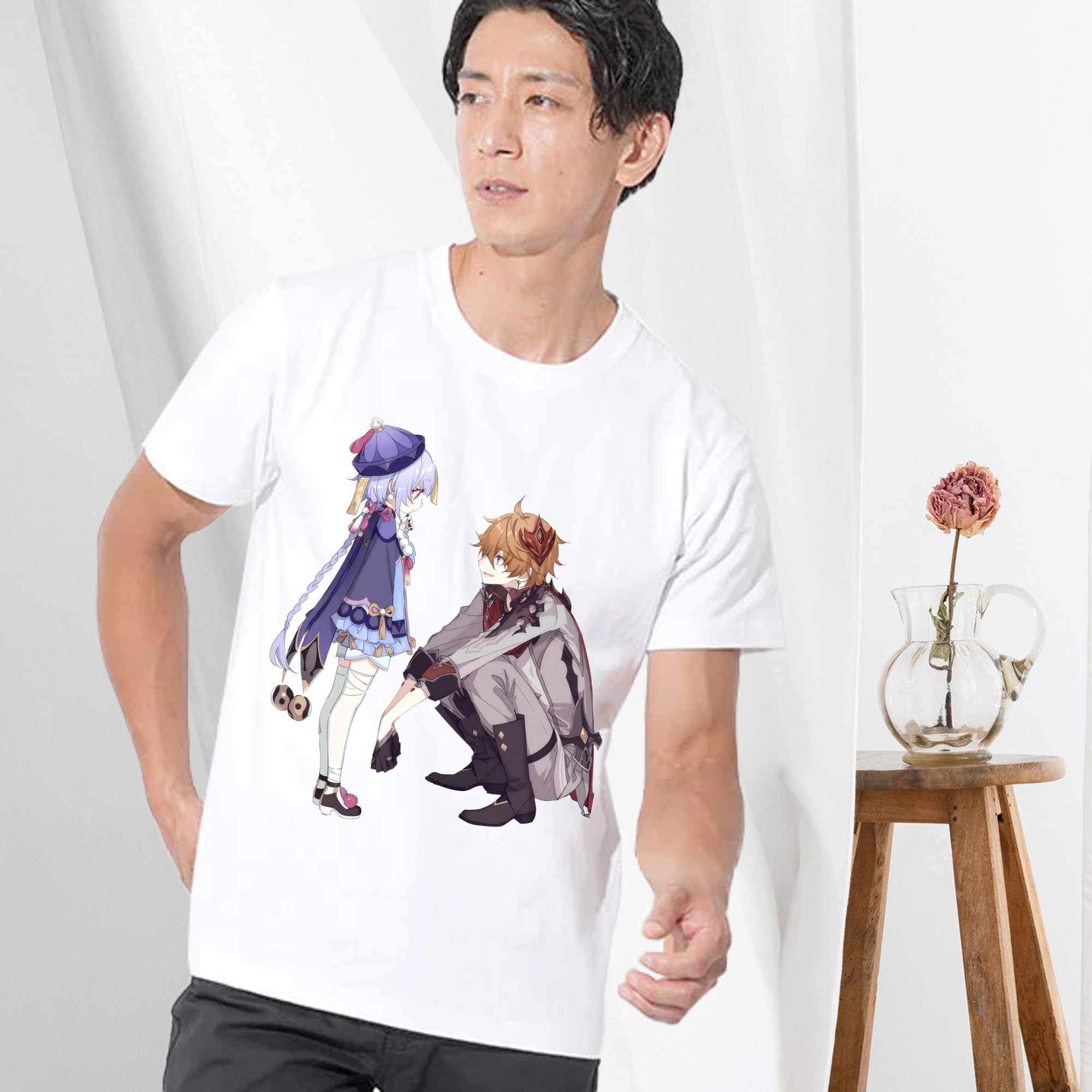 げんし神 七七 なな  genshin Nana 綿100％ メンズ半袖Tシャツ｜肌触りやわらか＆通気性