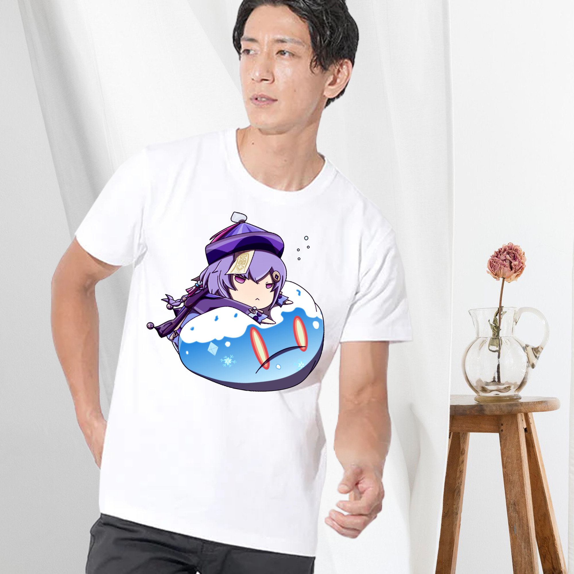 げんし神 七七 なな  genshin Nana 綿100％ メンズ半袖Tシャツ｜肌触りやわらか＆通気性