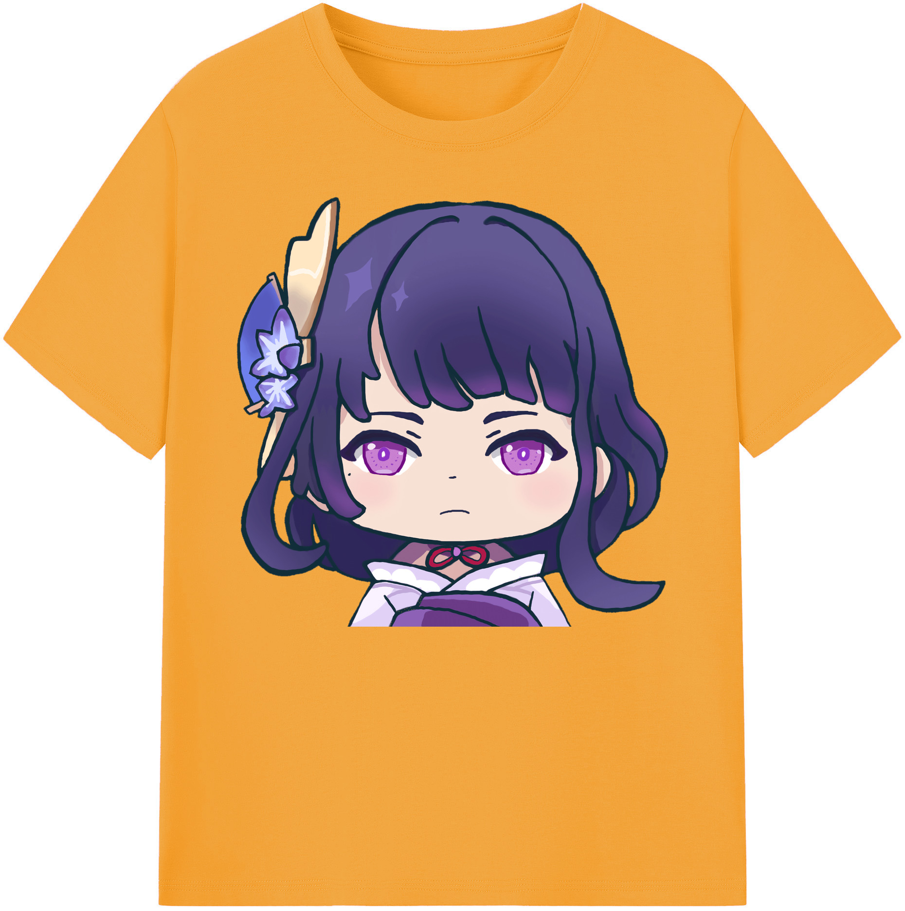 げんし神 雷電将軍 らいでんしょうぐん genshin Raiden Shogun 綿100％ メンズ半袖Tシャツ｜肌触りやわらか＆通気性