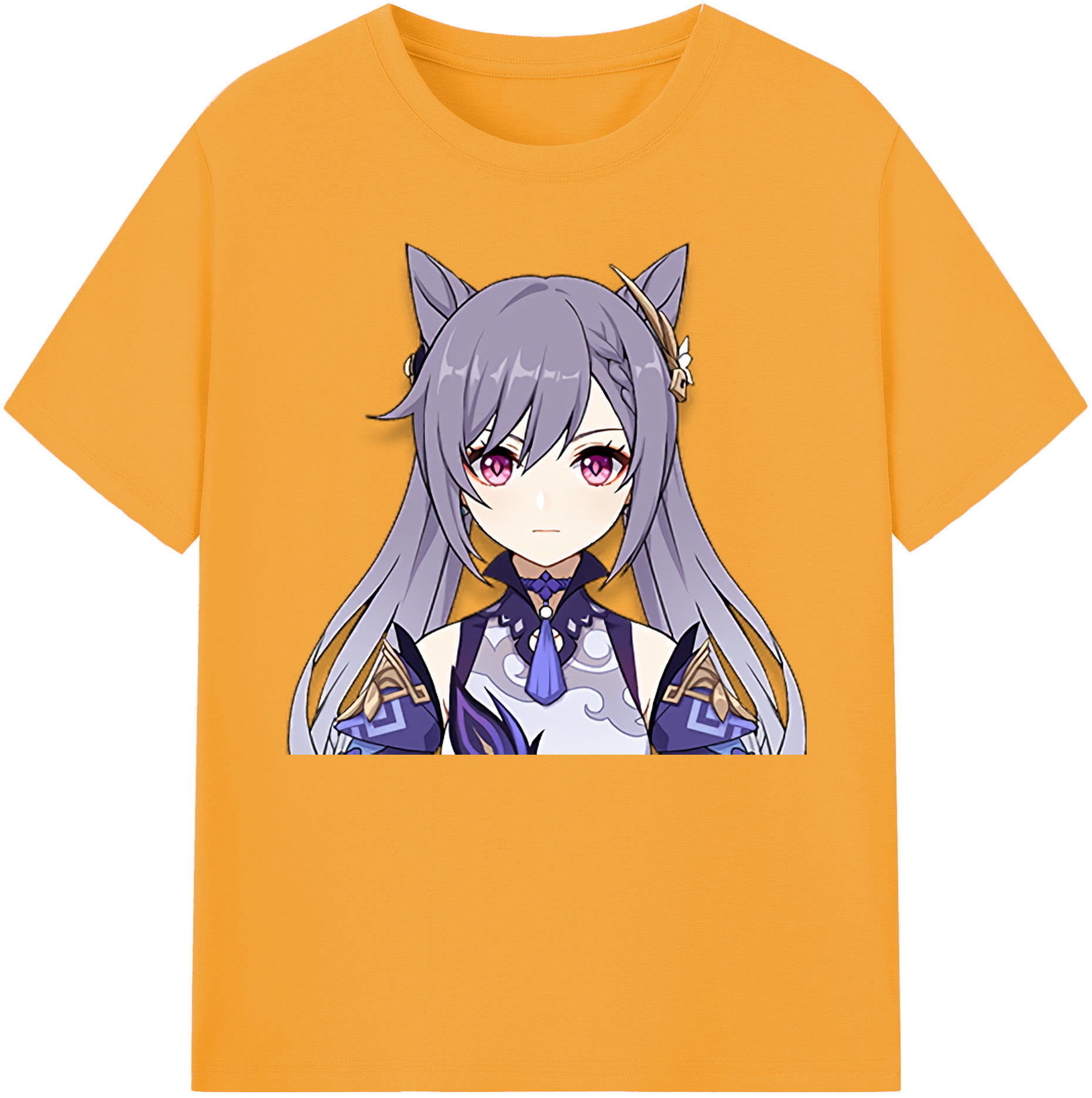 げんし神 刻晴 こくせい genshin Kokusei 綿100％ メンズ半袖Tシャツ｜肌触りやわらか＆通気性