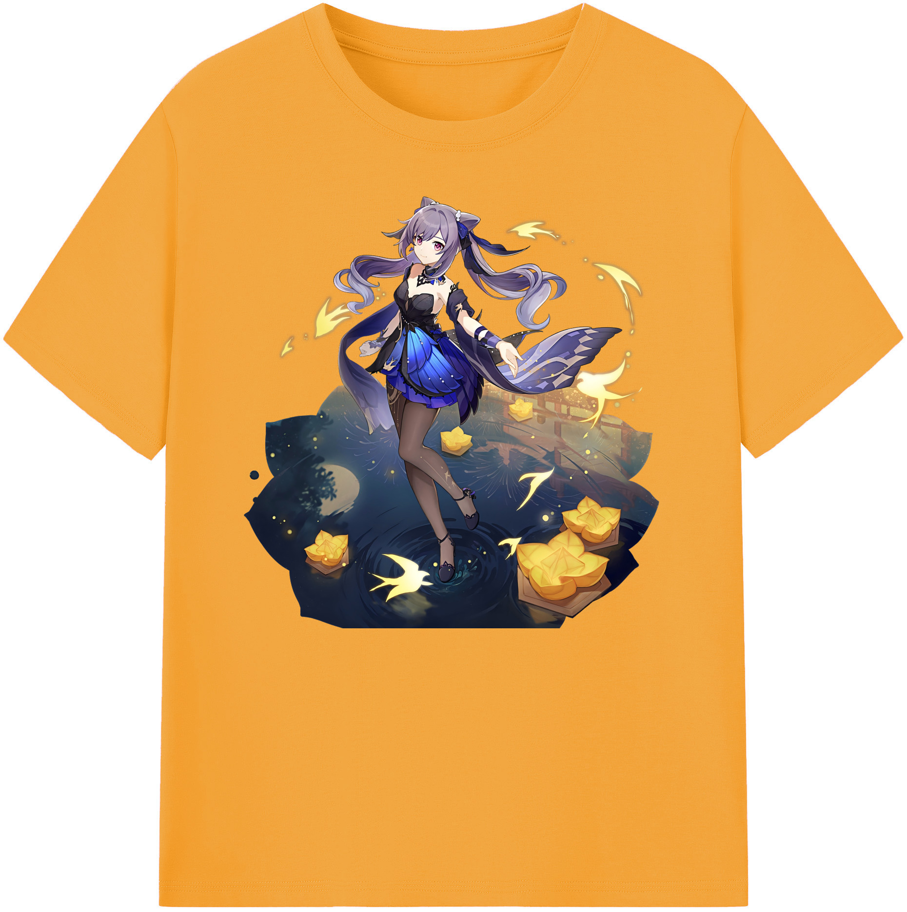 げんし神 刻晴 こくせい genshin Kokusei 綿100％ メンズ半袖Tシャツ｜肌触りやわらか＆通気性