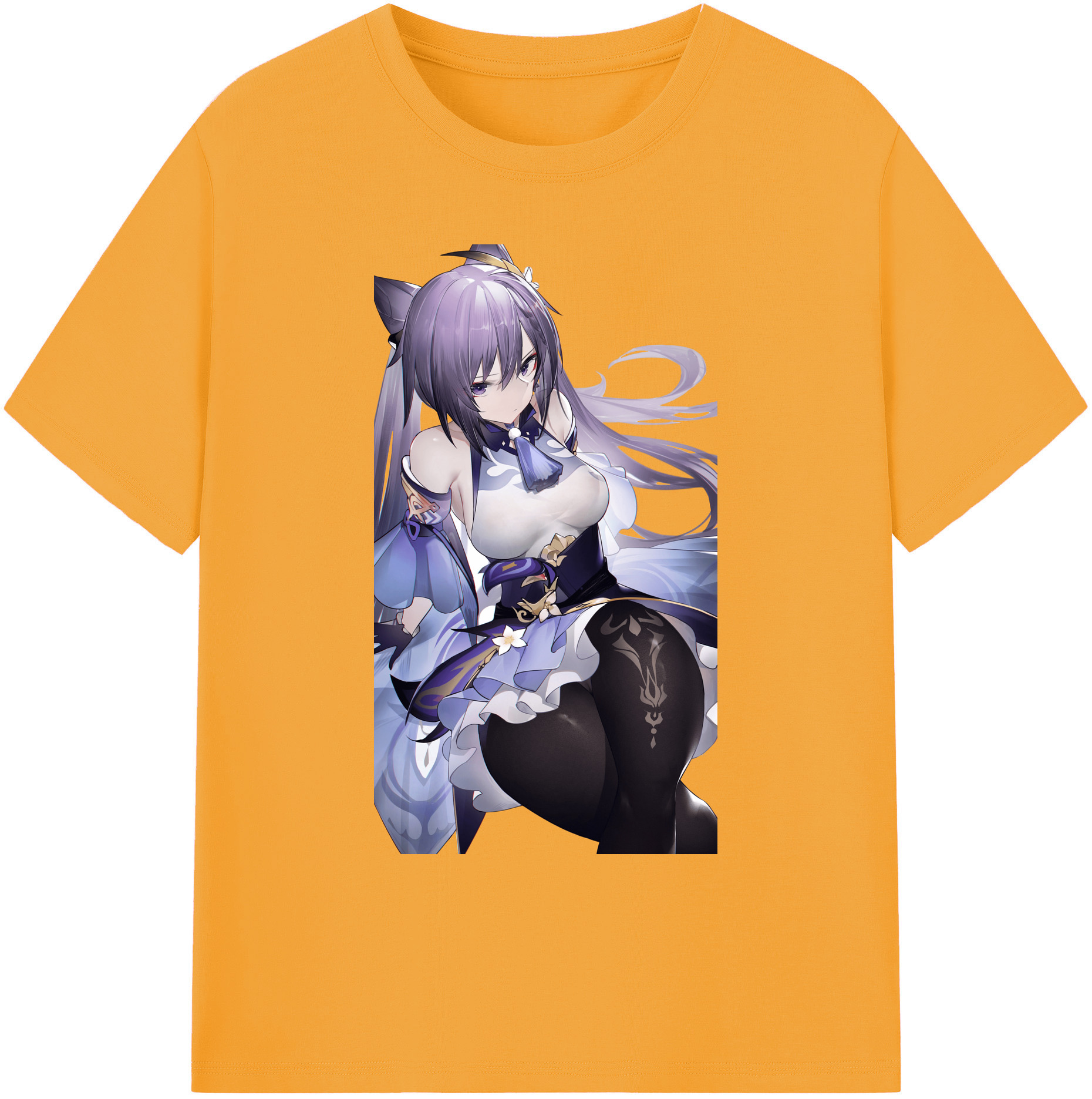 げんし神 刻晴 こくせい genshin Kokusei 綿100％ メンズ半袖Tシャツ｜肌触りやわらか＆通気性