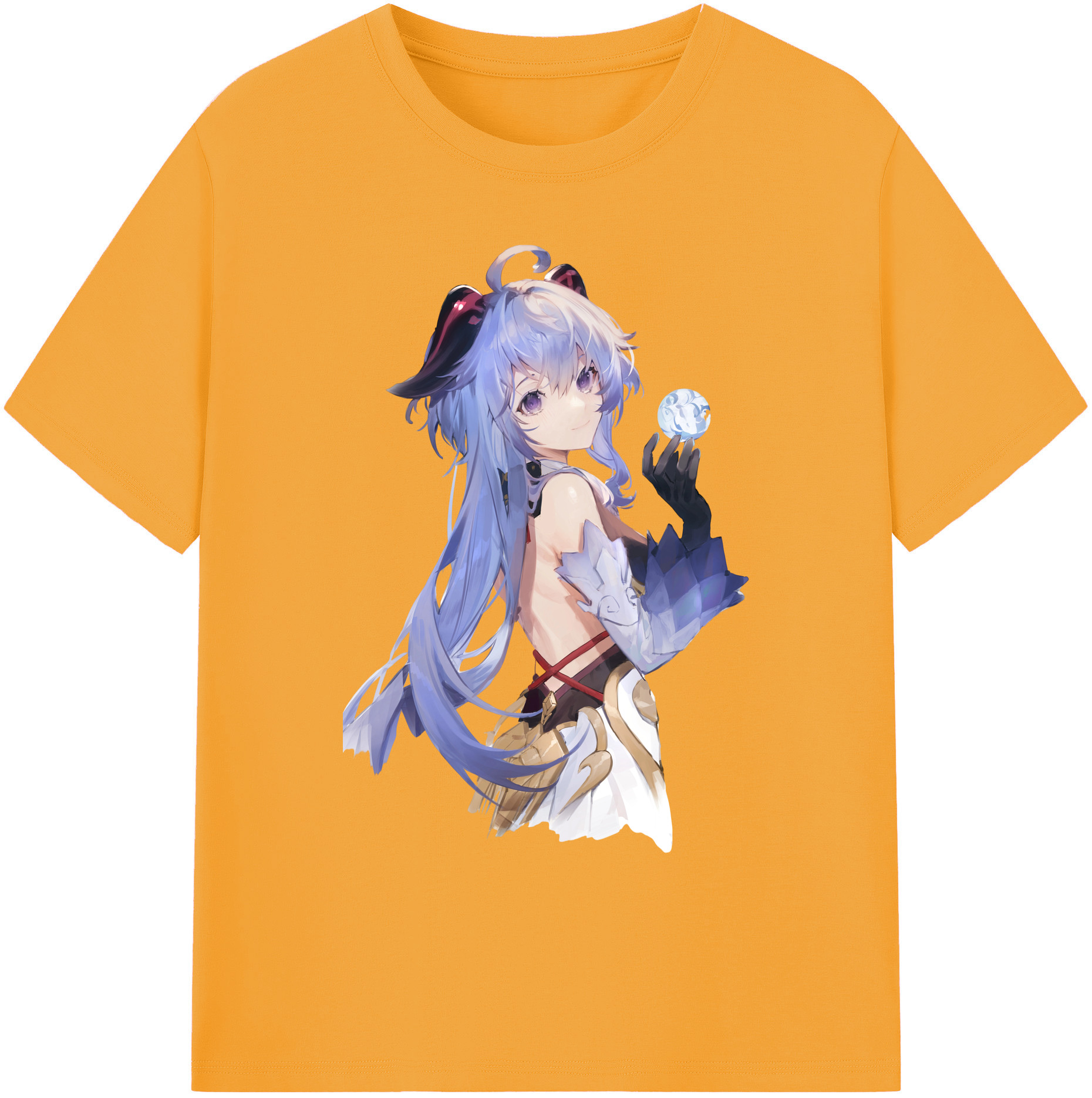 げんし神 甘雨 かんう genshin Ganyu 綿100％ メンズ半袖Tシャツ｜肌触りやわらか＆通気性