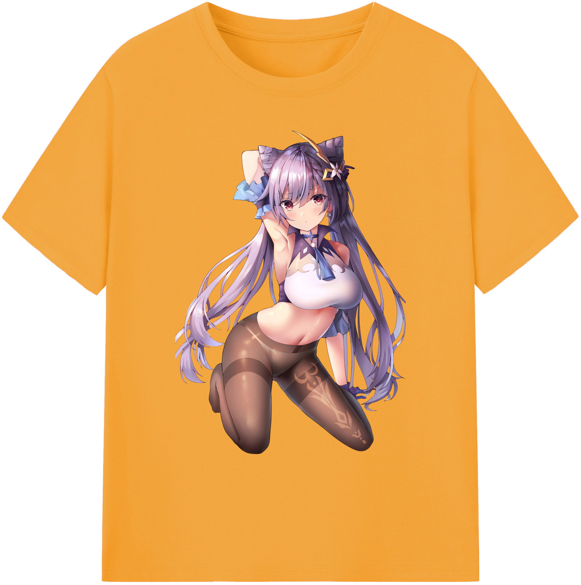 げんし神 刻晴 こくせい genshin Kokusei 綿100％ メンズ半袖Tシャツ｜肌触りやわらか＆通気性