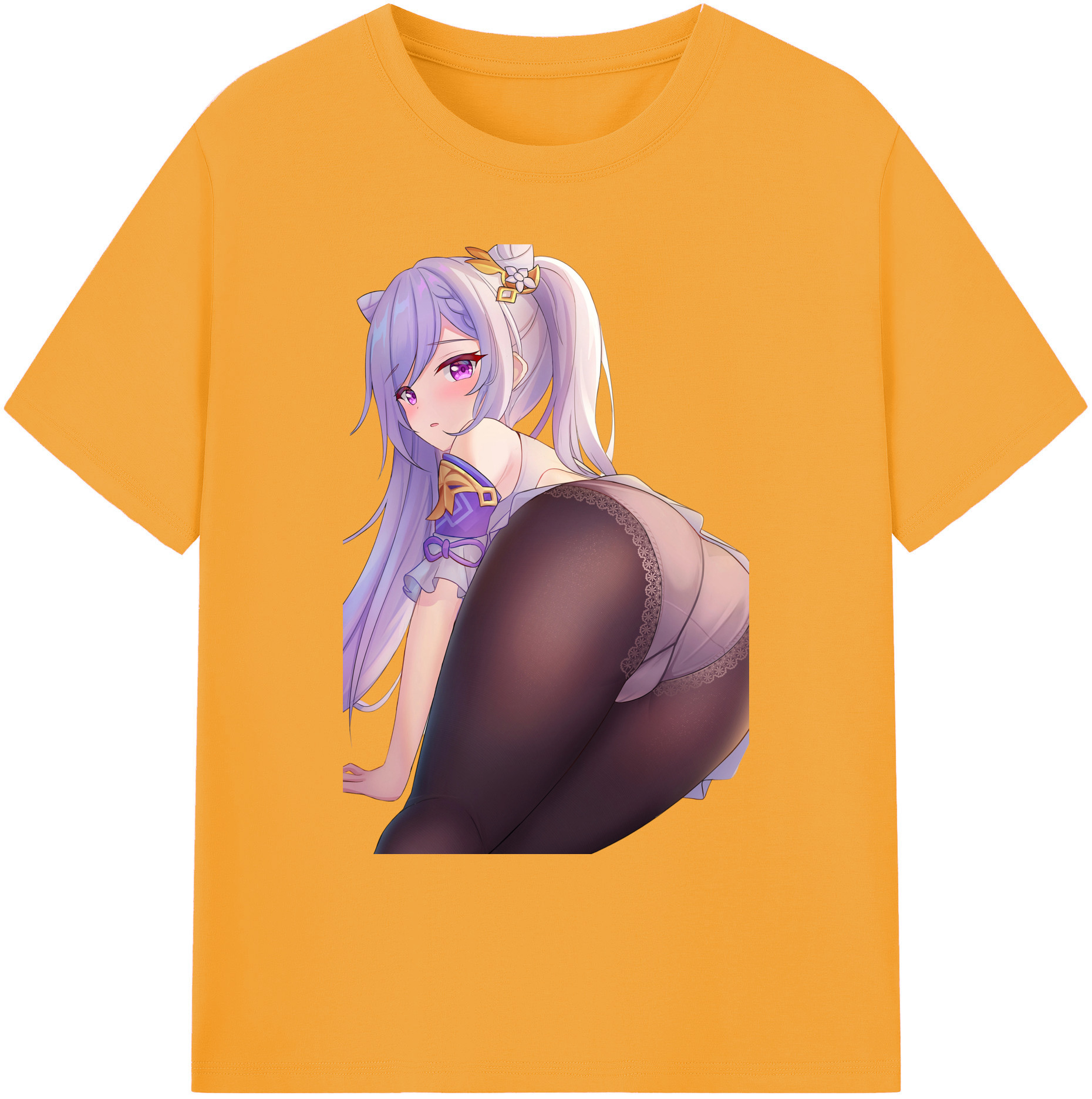 げんし神 刻晴 こくせい genshin Kokusei 綿100％ メンズ半袖Tシャツ｜肌触りやわらか＆通気性
