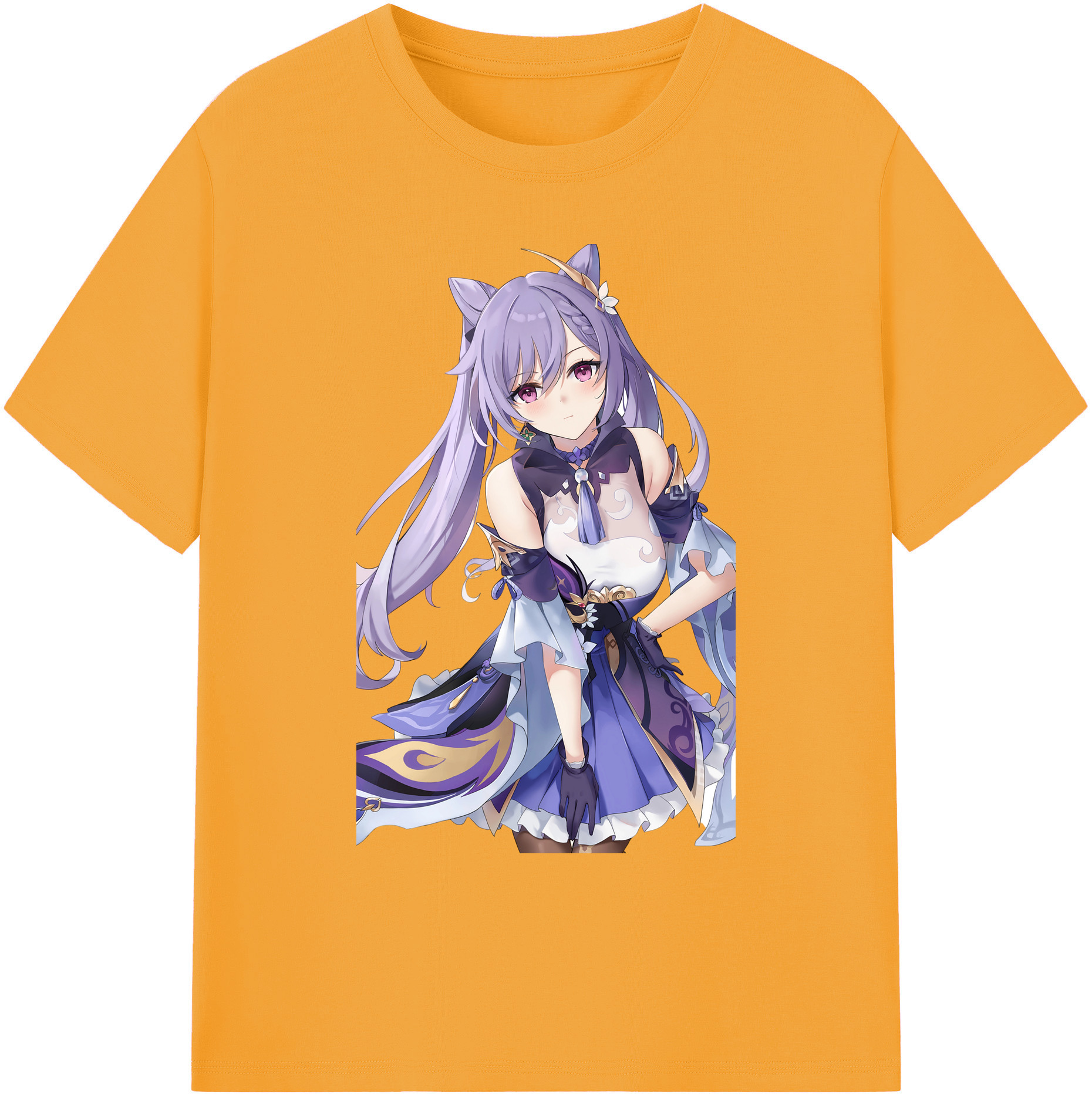 げんし神 刻晴 こくせい genshin Kokusei 綿100％ メンズ半袖Tシャツ｜肌触りやわらか＆通気性