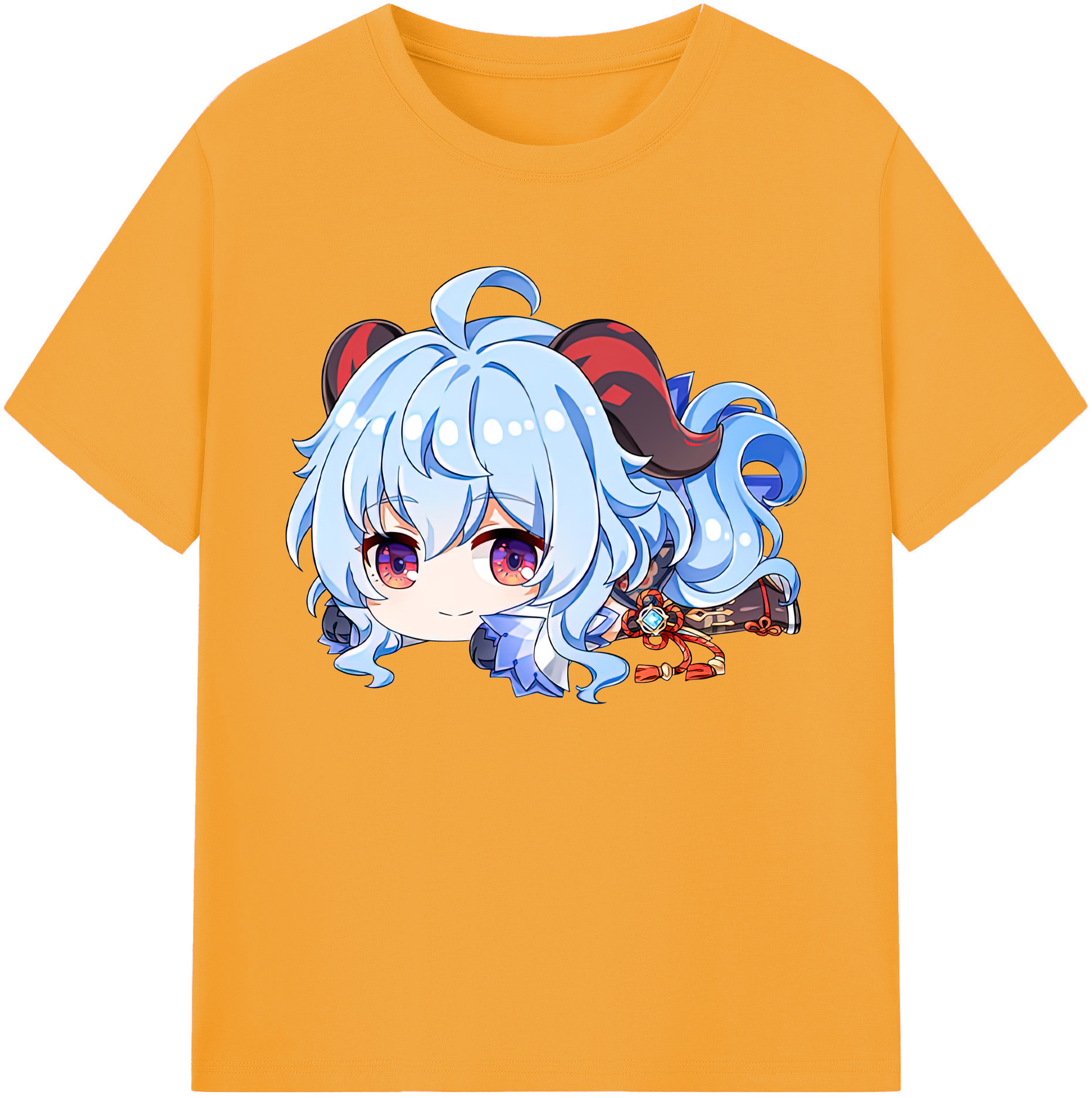 げんし神 甘雨 かんう genshin Ganyu 綿100％ メンズ半袖Tシャツ｜肌触りやわらか＆通気性