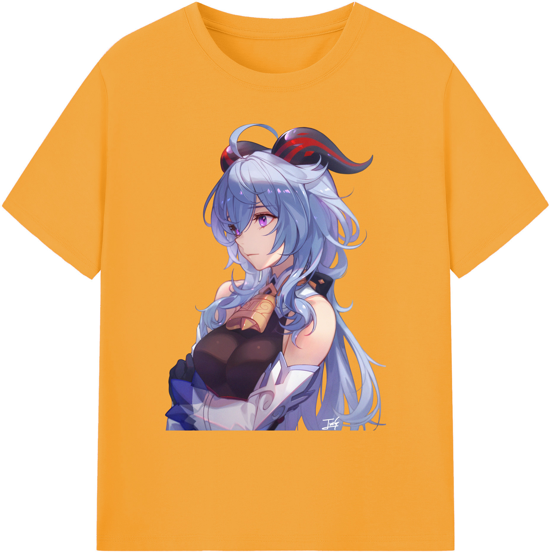 げんし神 甘雨 かんう genshin Ganyu 綿100％ メンズ半袖Tシャツ｜肌触りやわらか＆通気性