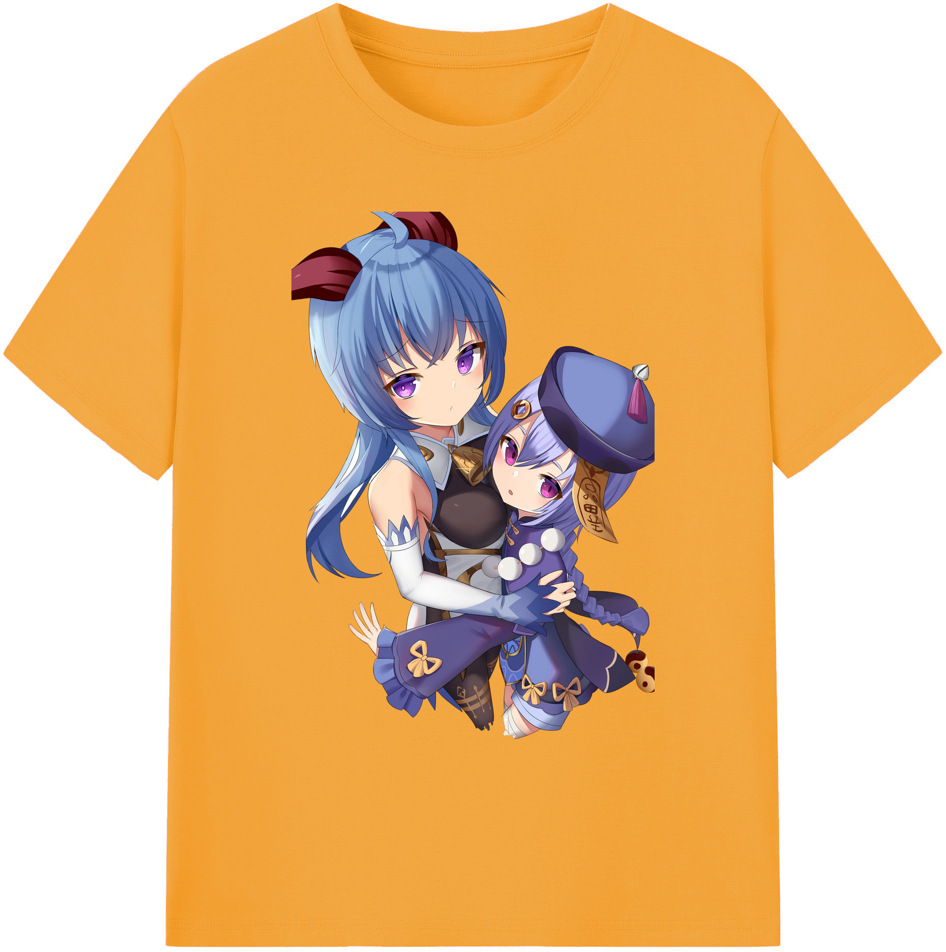 げんし神 甘雨 かんう genshin Ganyu 綿100％ メンズ半袖Tシャツ｜肌触りやわらか＆通気性