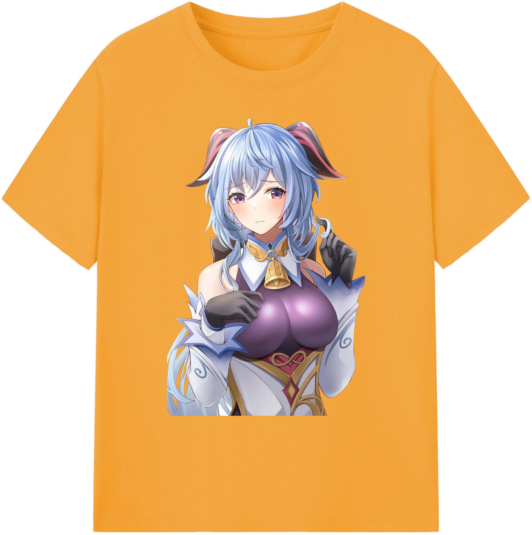 げんし神 甘雨 かんう genshin Ganyu 綿100％ メンズ半袖Tシャツ｜肌触りやわらか＆通気性