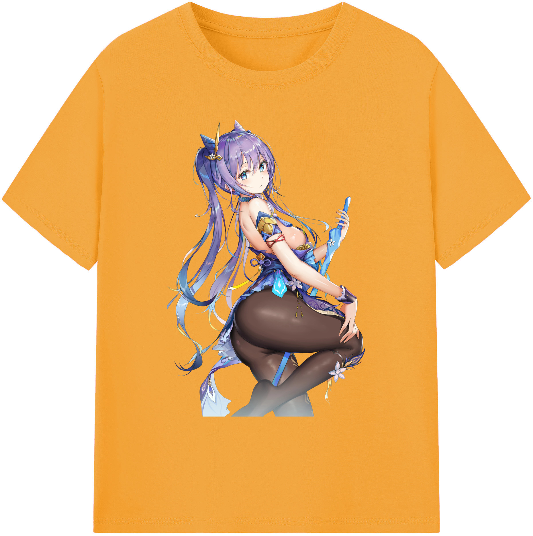 げんし神 刻晴 こくせい genshin Kokusei 綿100％ メンズ半袖Tシャツ｜肌触りやわらか＆通気性