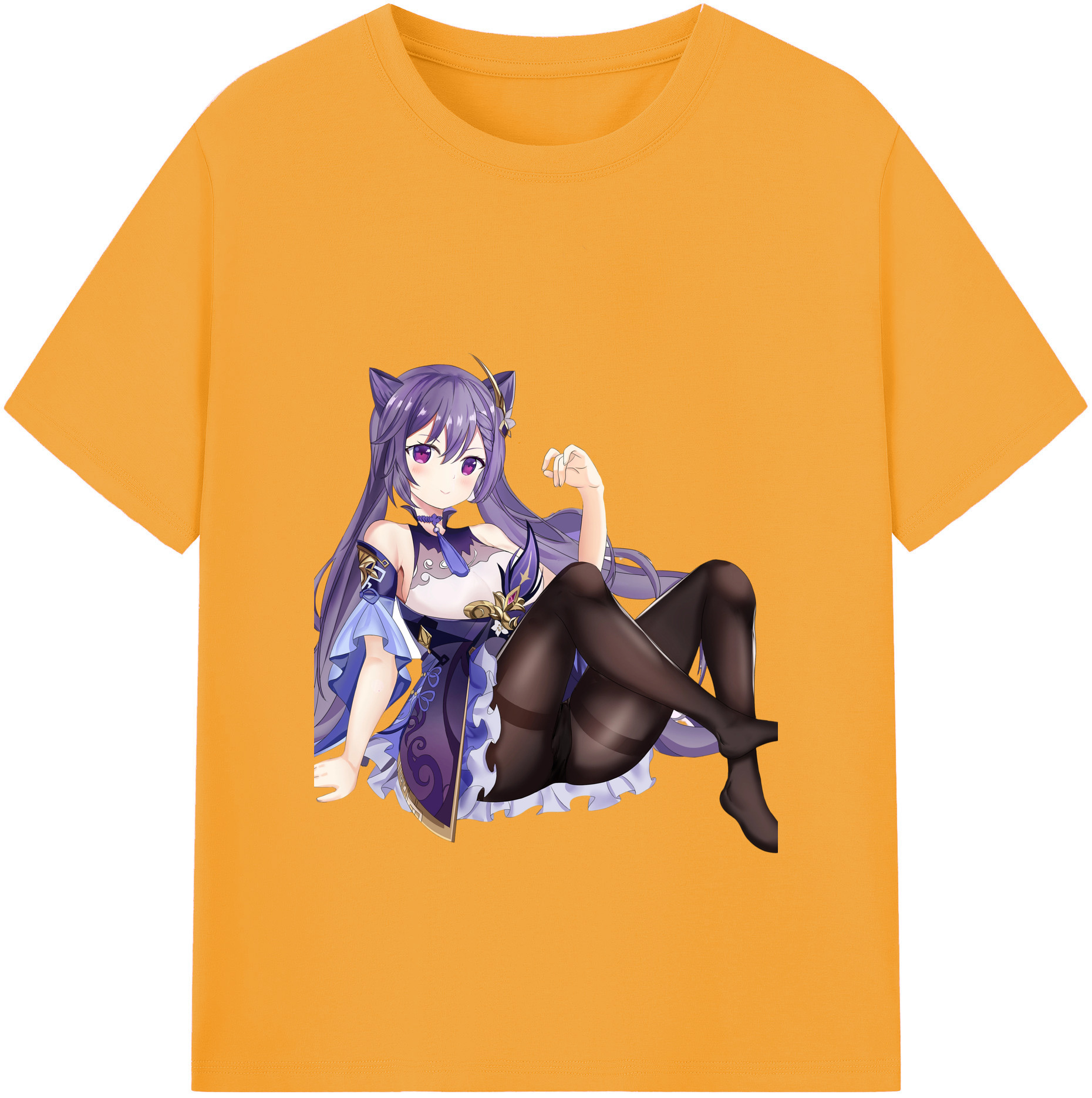 げんし神 刻晴 こくせい genshin Kokusei 綿100％ メンズ半袖Tシャツ｜肌触りやわらか＆通気性