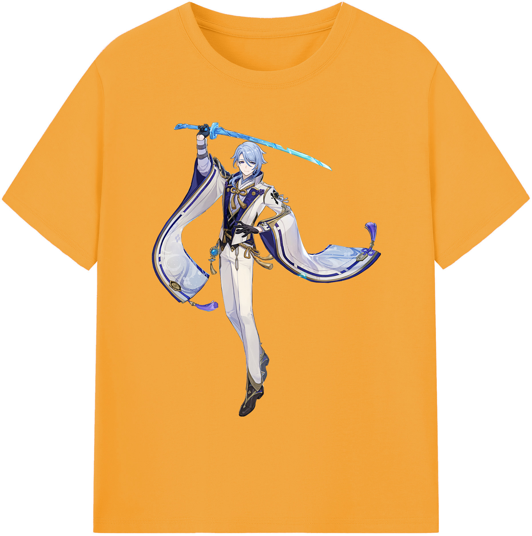 げんし神 神里綾人 かみさとあやと genshin Kamisato Ayato 綿100％ メンズ半袖Tシャツ｜肌触りやわらか＆通気性
