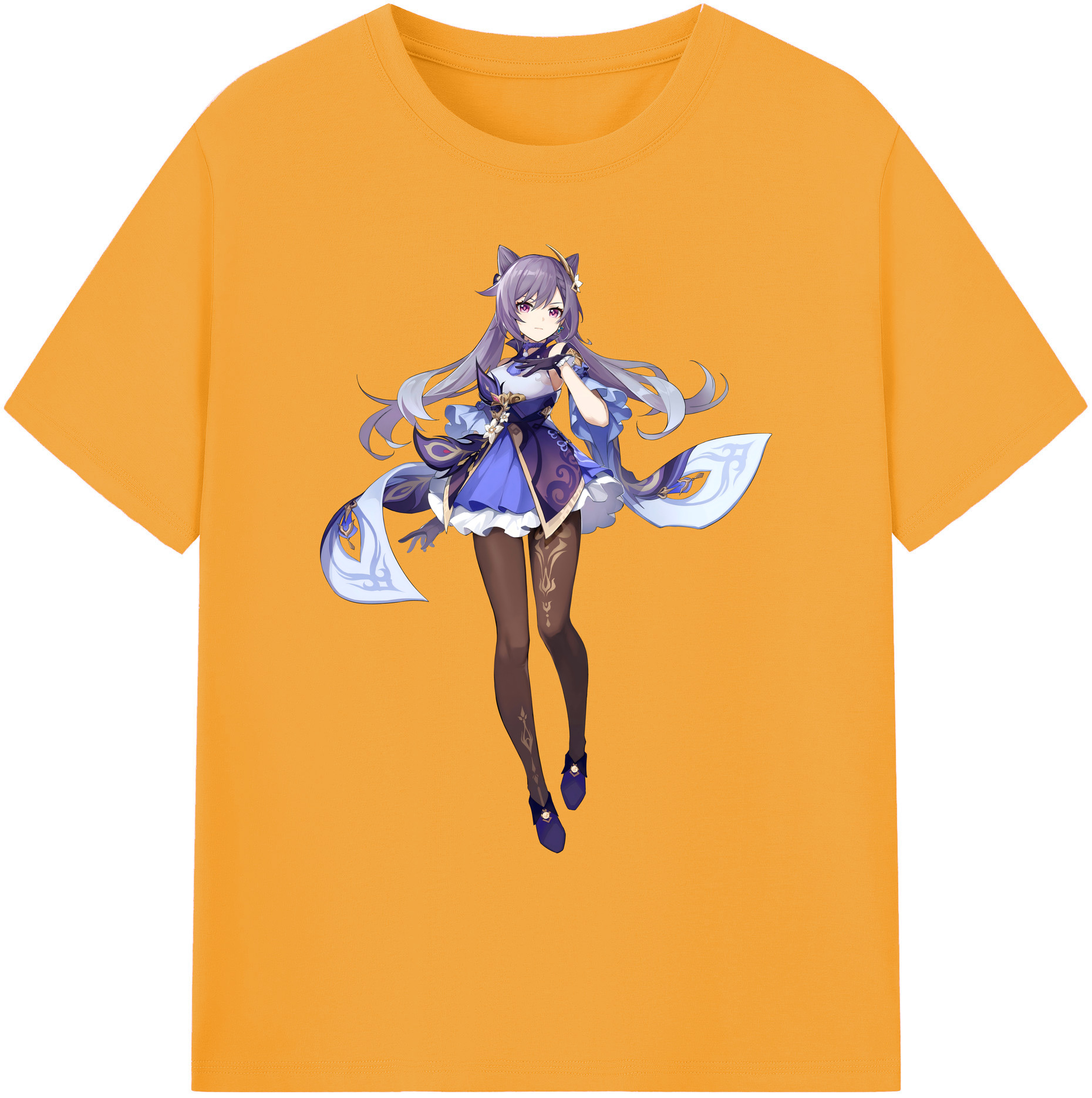 げんし神 刻晴 こくせい genshin Kokusei 綿100％ メンズ半袖Tシャツ｜肌触りやわらか＆通気性