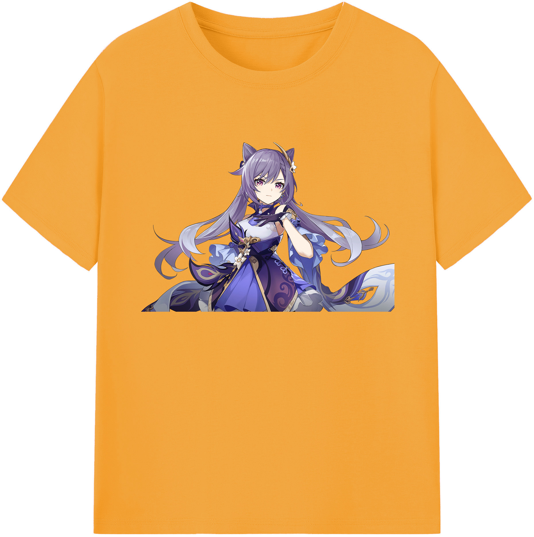 げんし神 刻晴 こくせい genshin Kokusei 綿100％ メンズ半袖Tシャツ｜肌触りやわらか＆通気性