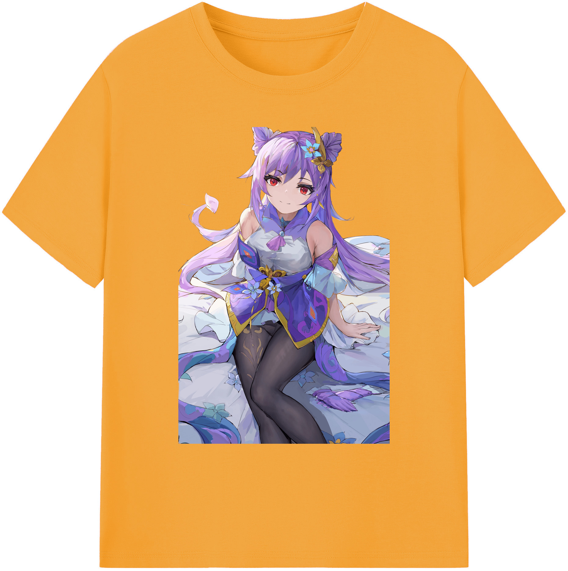 げんし神 刻晴 こくせい genshin Kokusei 綿100％ メンズ半袖Tシャツ｜肌触りやわらか＆通気性