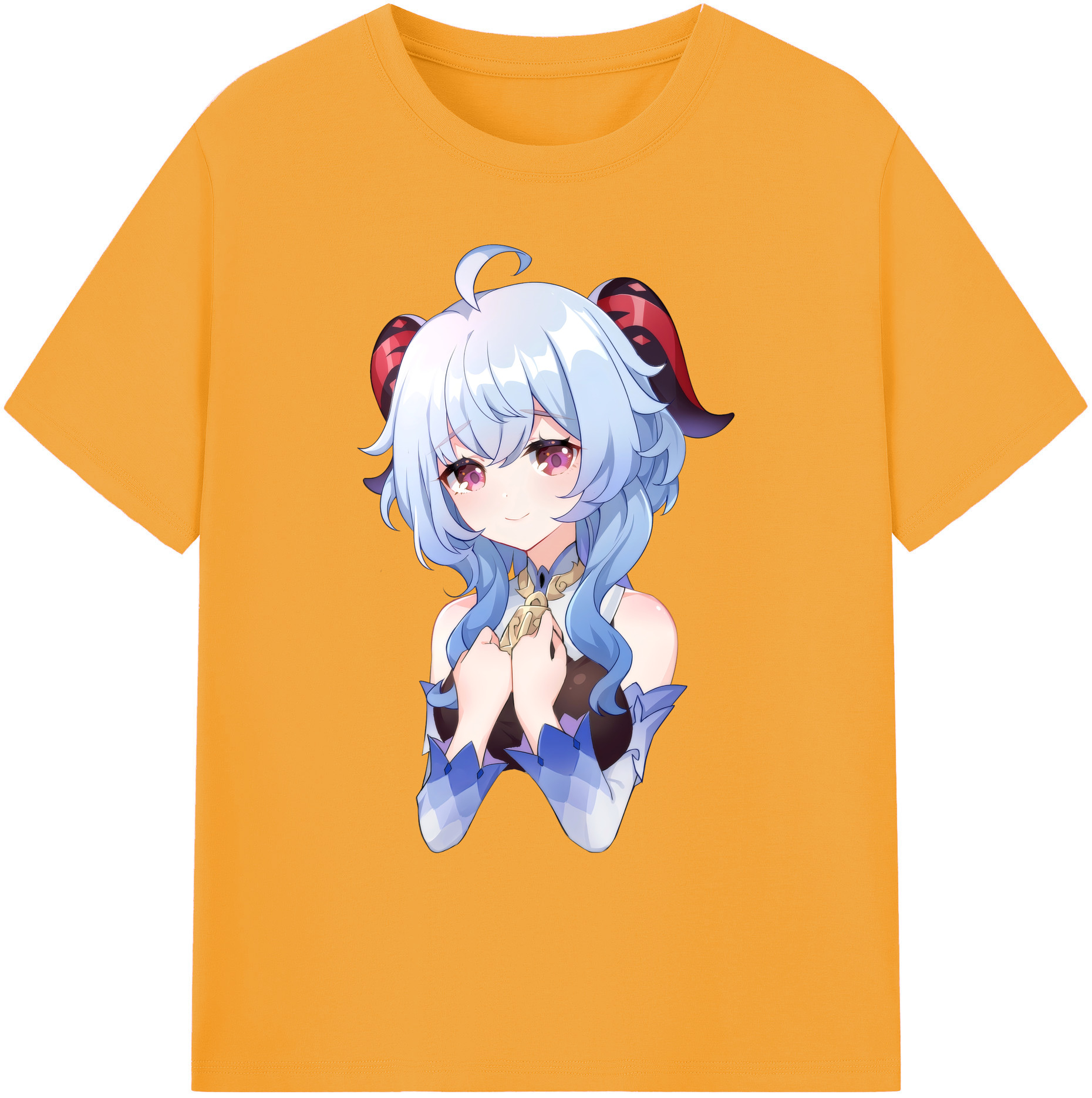 げんし神 甘雨 かんう genshin Ganyu 綿100％ メンズ半袖Tシャツ｜肌触りやわらか＆通気性
