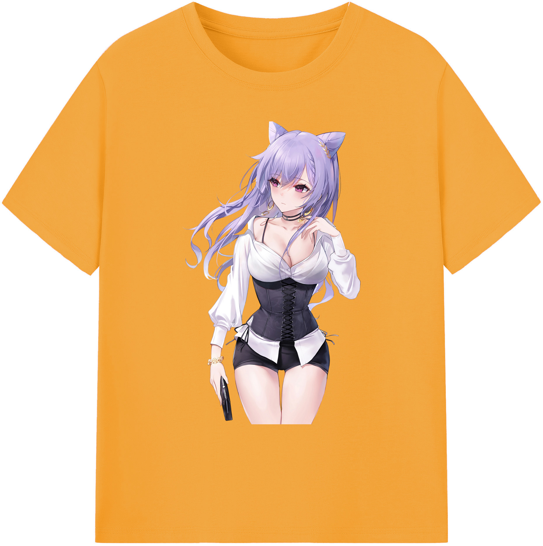 げんし神 刻晴 こくせい genshin Kokusei 綿100％ メンズ半袖Tシャツ｜肌触りやわらか＆通気性