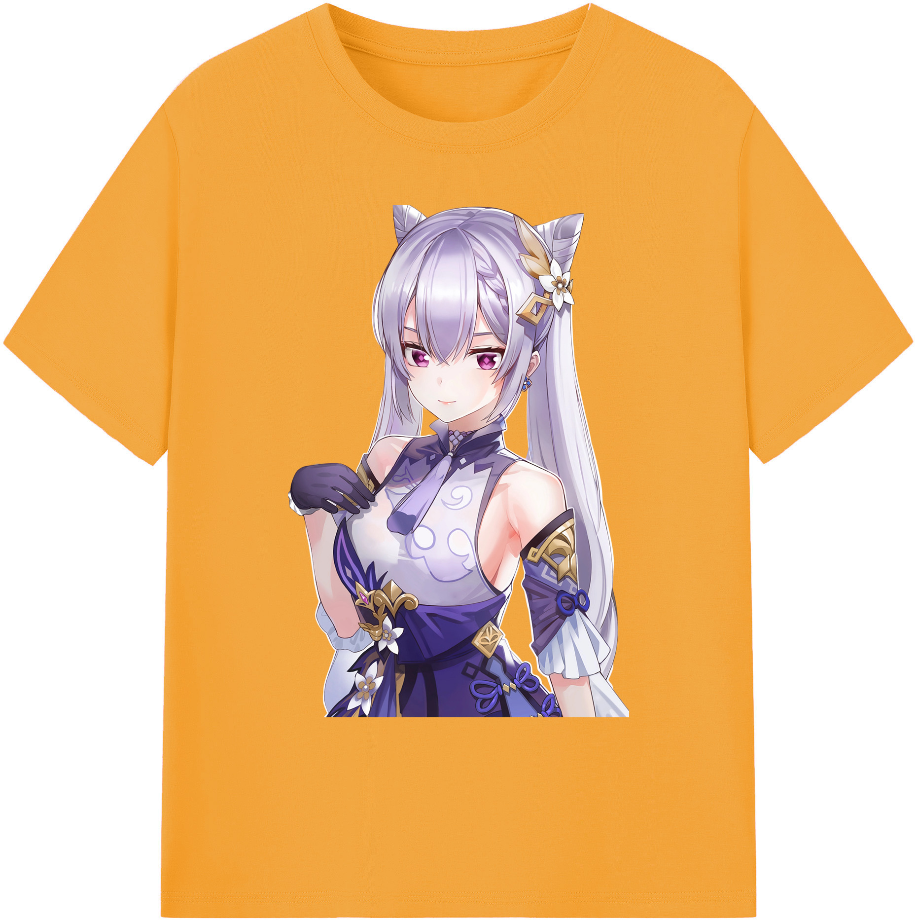 げんし神 刻晴 こくせい genshin Kokusei 綿100％ メンズ半袖Tシャツ｜肌触りやわらか＆通気性
