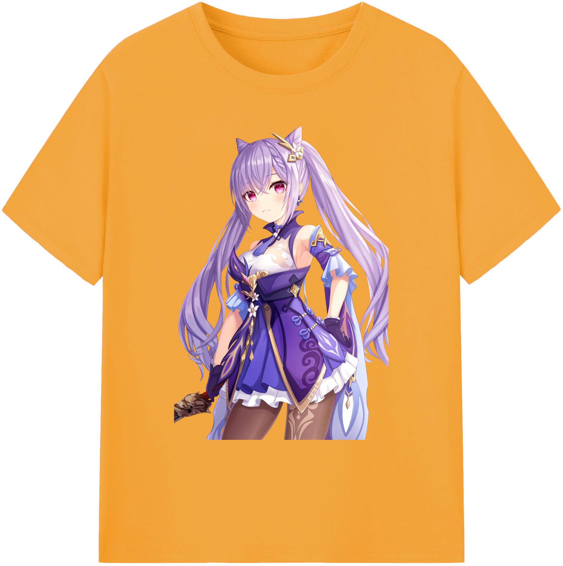げんし神 刻晴 こくせい genshin Kokusei 綿100％ メンズ半袖Tシャツ｜肌触りやわらか＆通気性