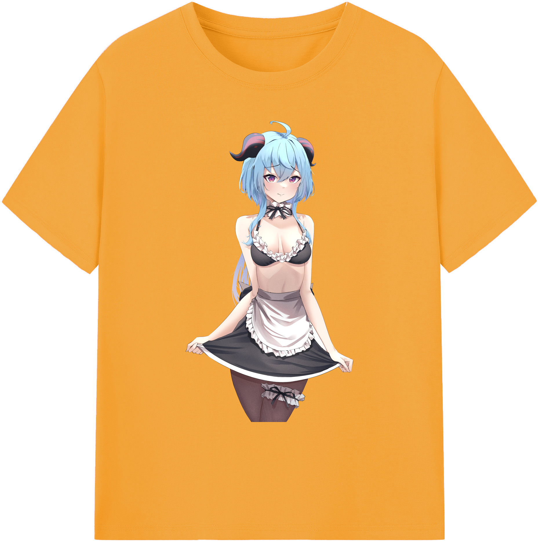 げんし神 甘雨 かんう genshin Ganyu 綿100％ メンズ半袖Tシャツ｜肌触りやわらか＆通気性