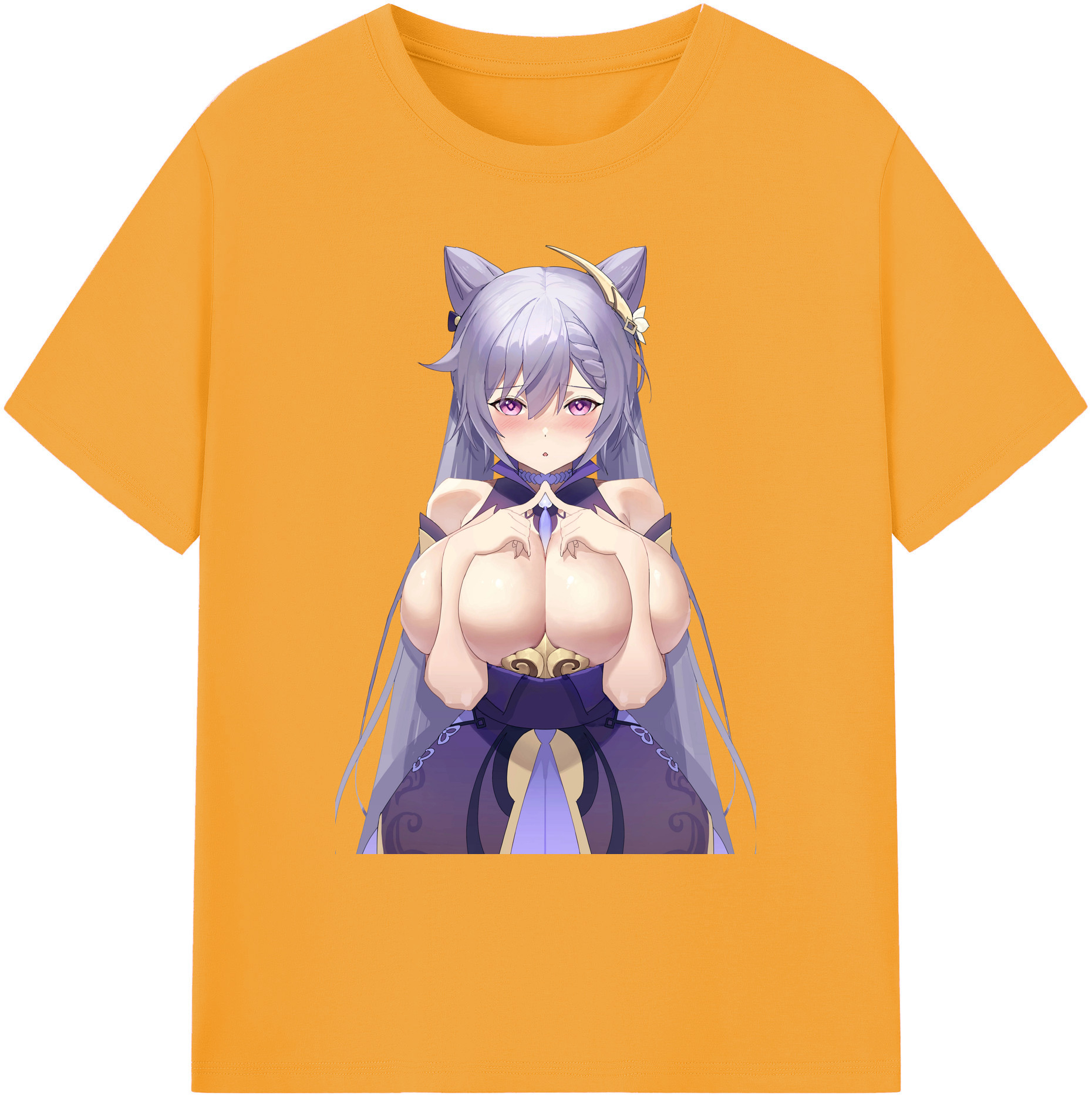 げんし神 刻晴 こくせい genshin Kokusei 綿100％ メンズ半袖Tシャツ｜肌触りやわらか＆通気性