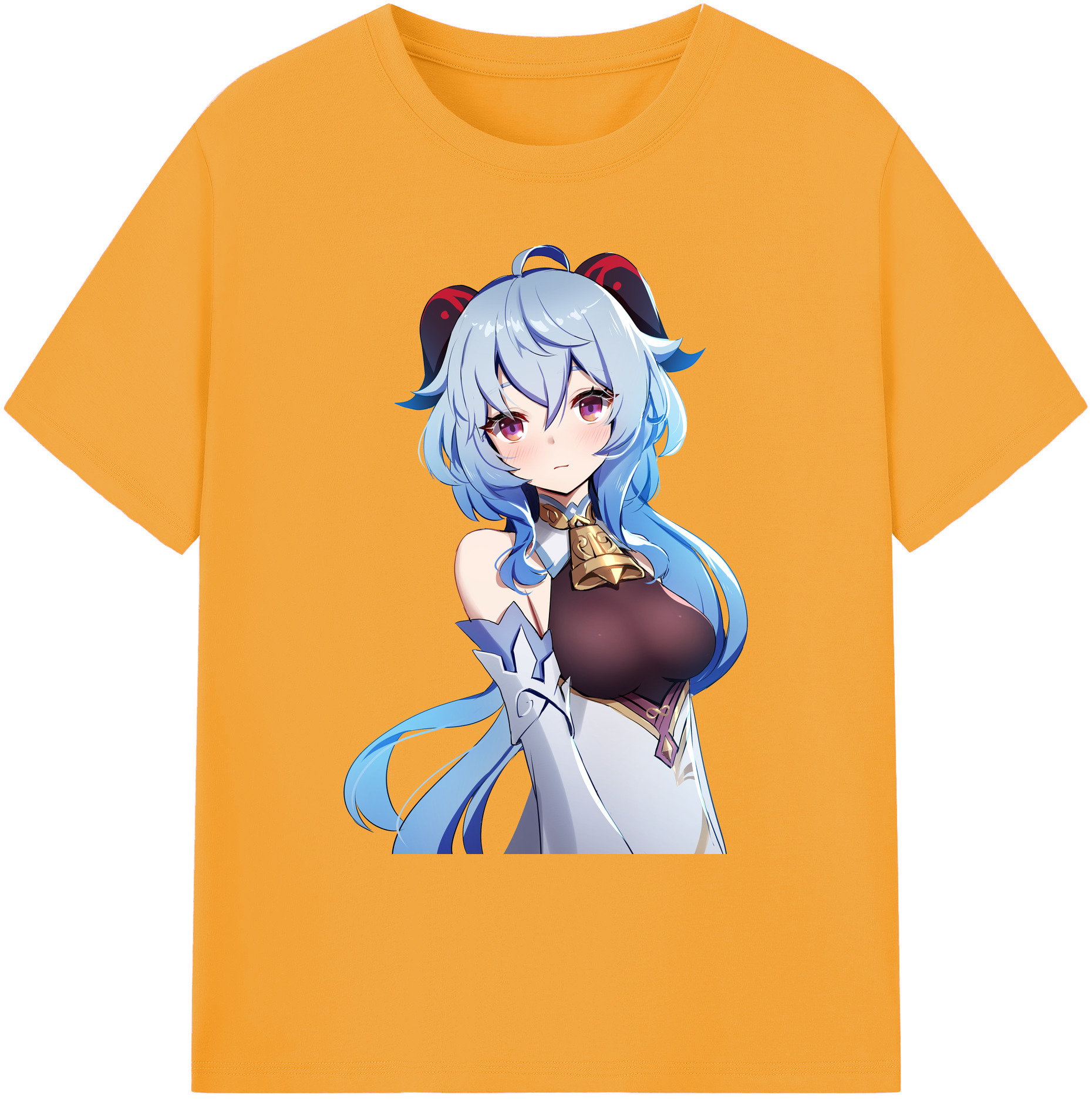 げんし神 甘雨 かんう genshin Ganyu 綿100％ メンズ半袖Tシャツ｜肌触りやわらか＆通気性