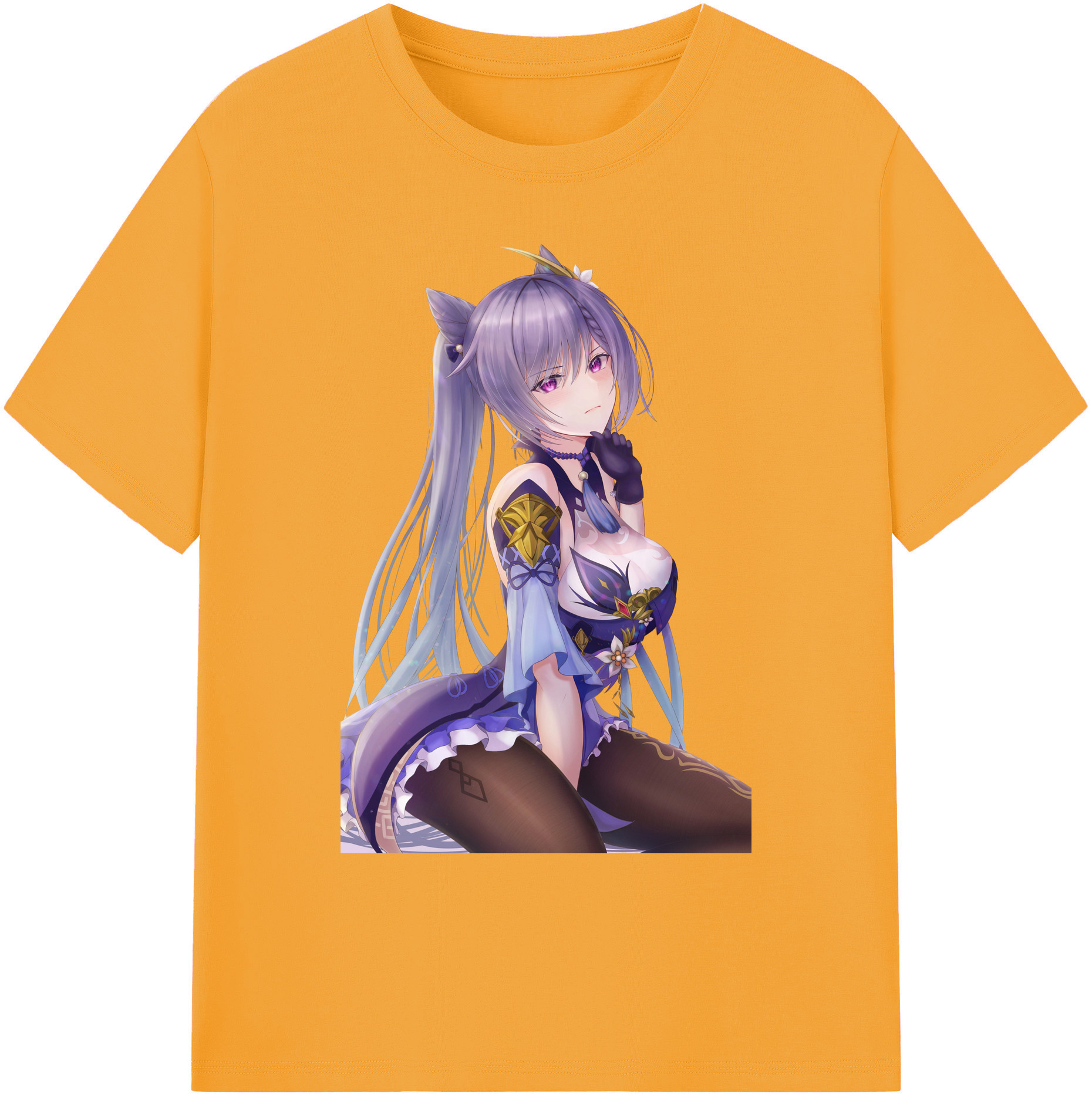 げんし神 刻晴 こくせい genshin Kokusei 綿100％ メンズ半袖Tシャツ｜肌触りやわらか＆通気性