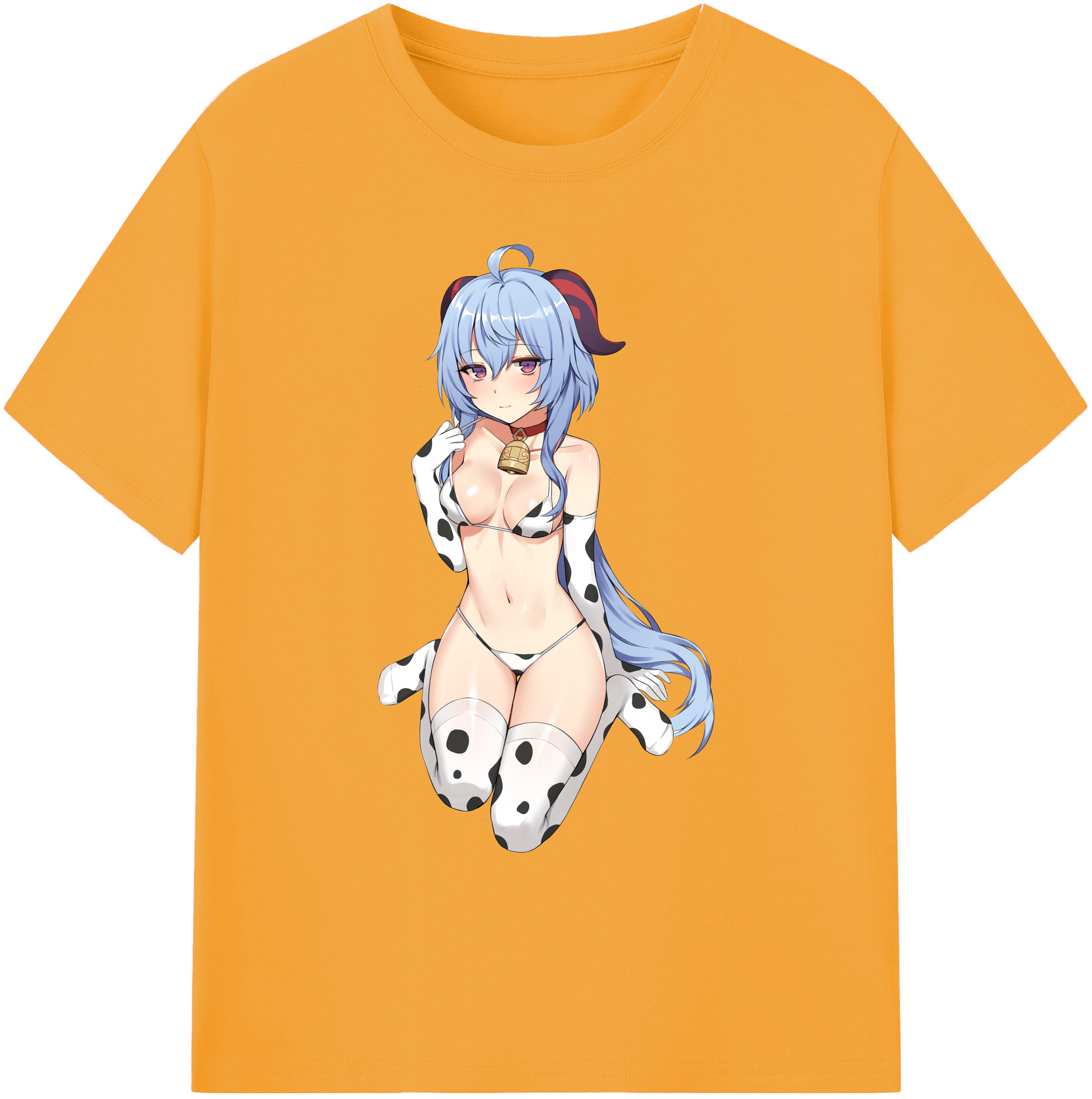 げんし神 甘雨 かんう genshin Ganyu 綿100％ メンズ半袖Tシャツ｜肌触りやわらか＆通気性