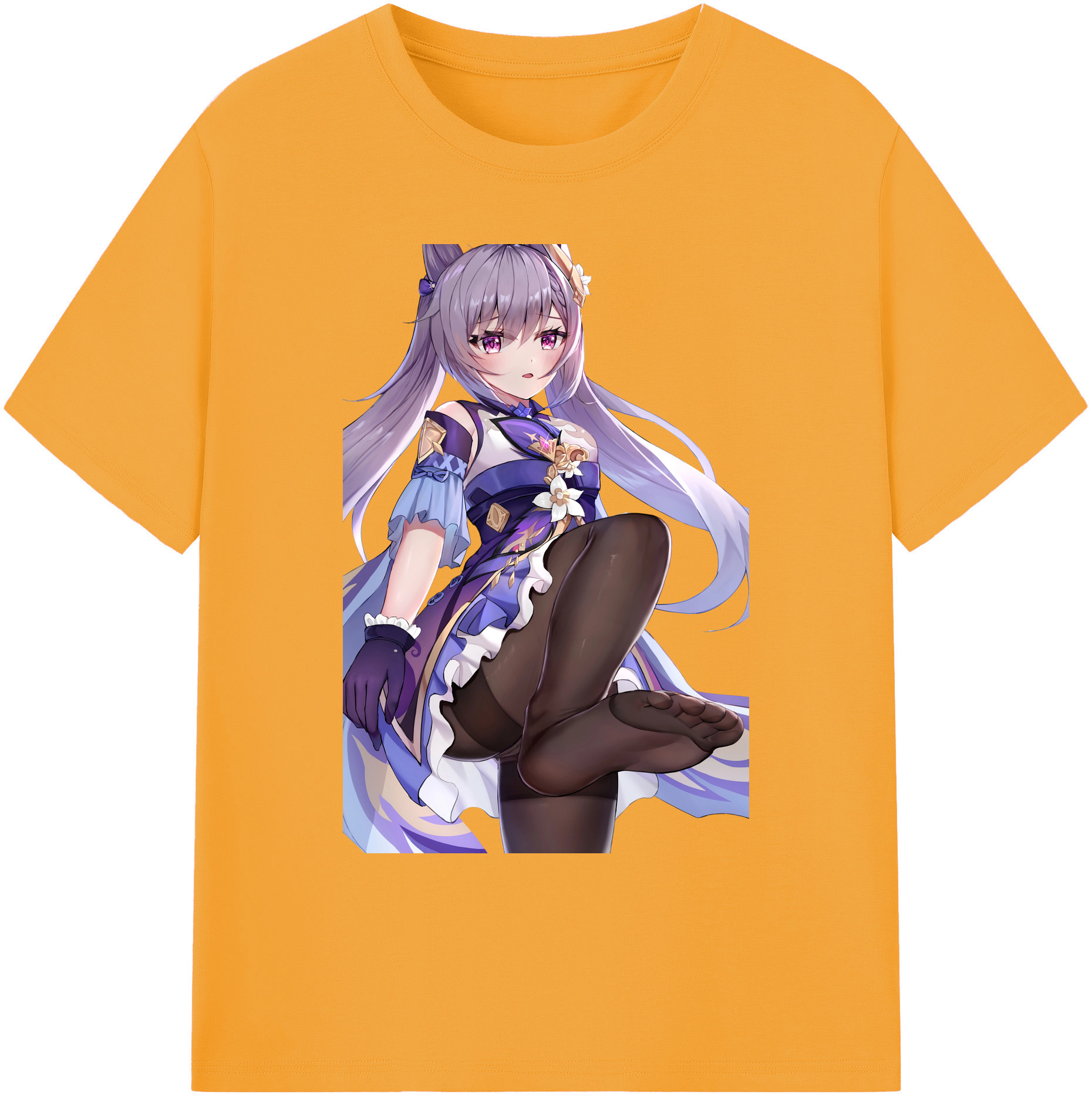 げんし神 刻晴 こくせい genshin Kokusei 綿100％ メンズ半袖Tシャツ｜肌触りやわらか＆通気性