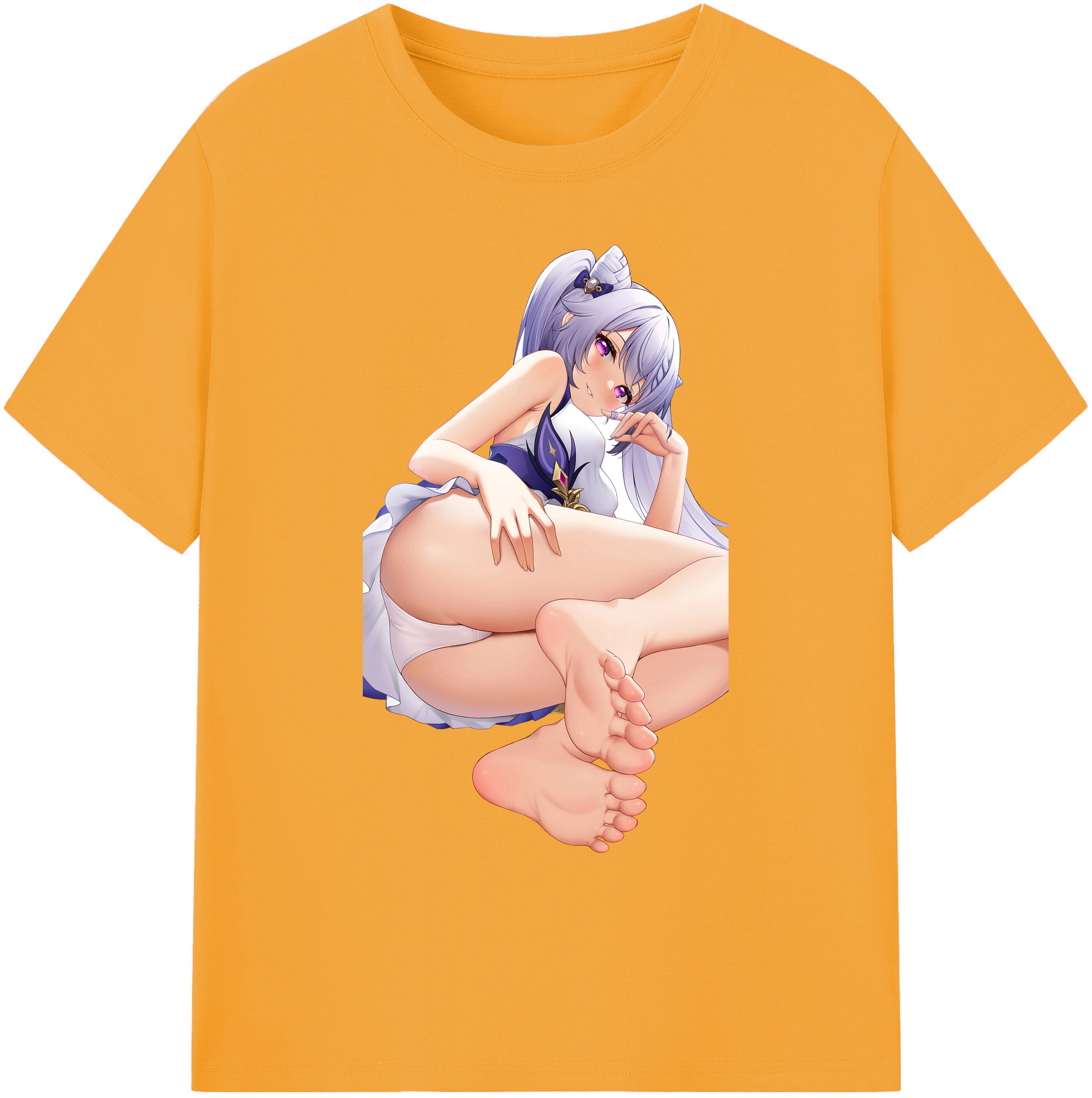 げんし神 刻晴 こくせい genshin Kokusei 綿100％ メンズ半袖Tシャツ｜肌触りやわらか＆通気性