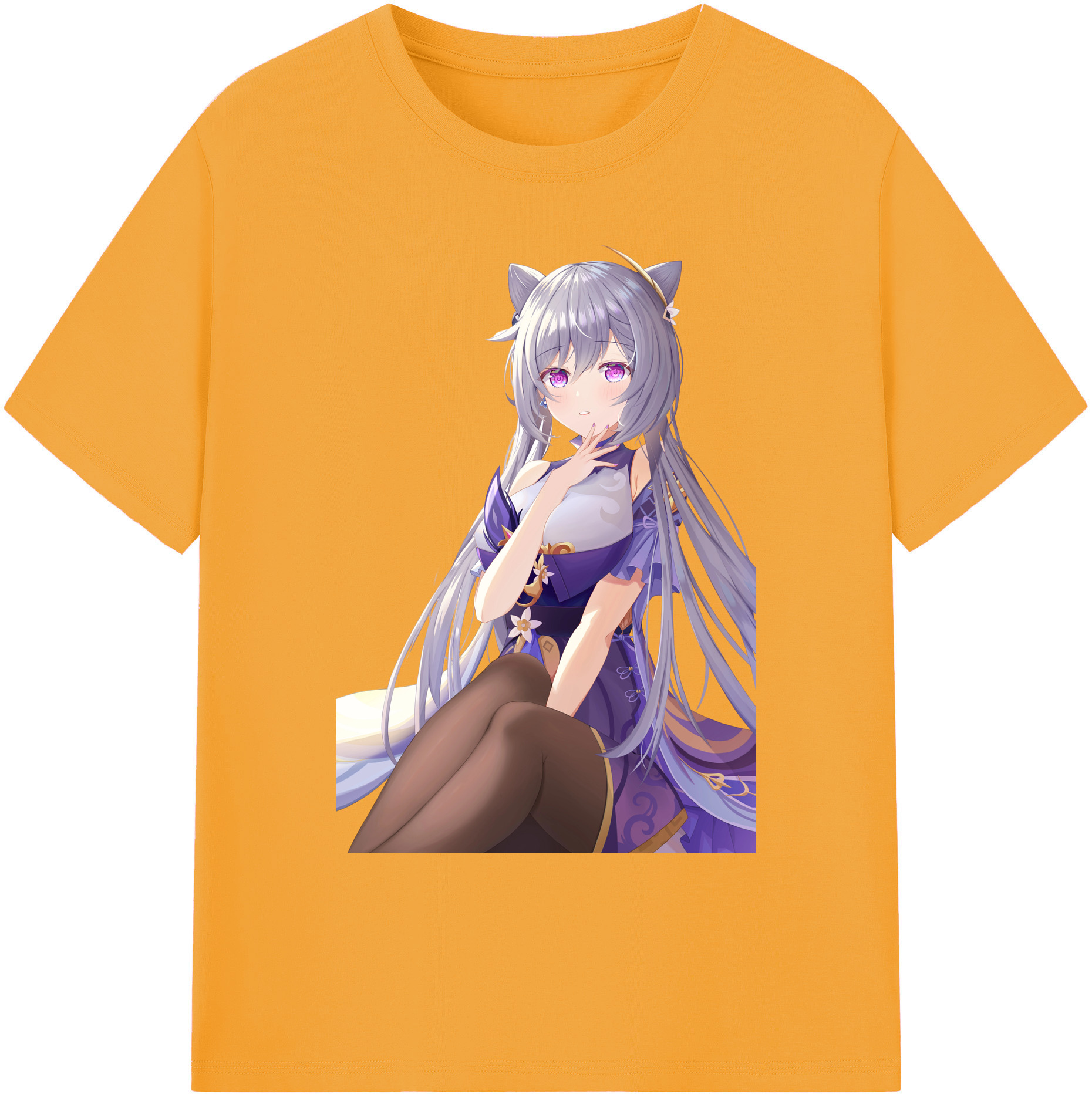 げんし神 刻晴 こくせい genshin Kokusei 綿100％ メンズ半袖Tシャツ｜肌触りやわらか＆通気性